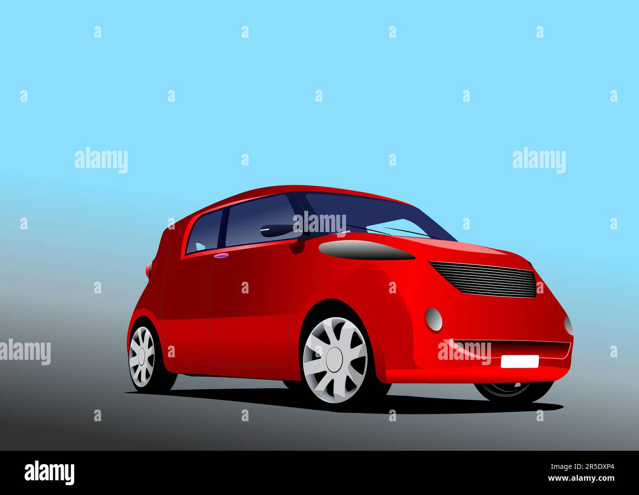 Rote Limousine auf der Straße. vektorgrafik 3D Stock Vektor