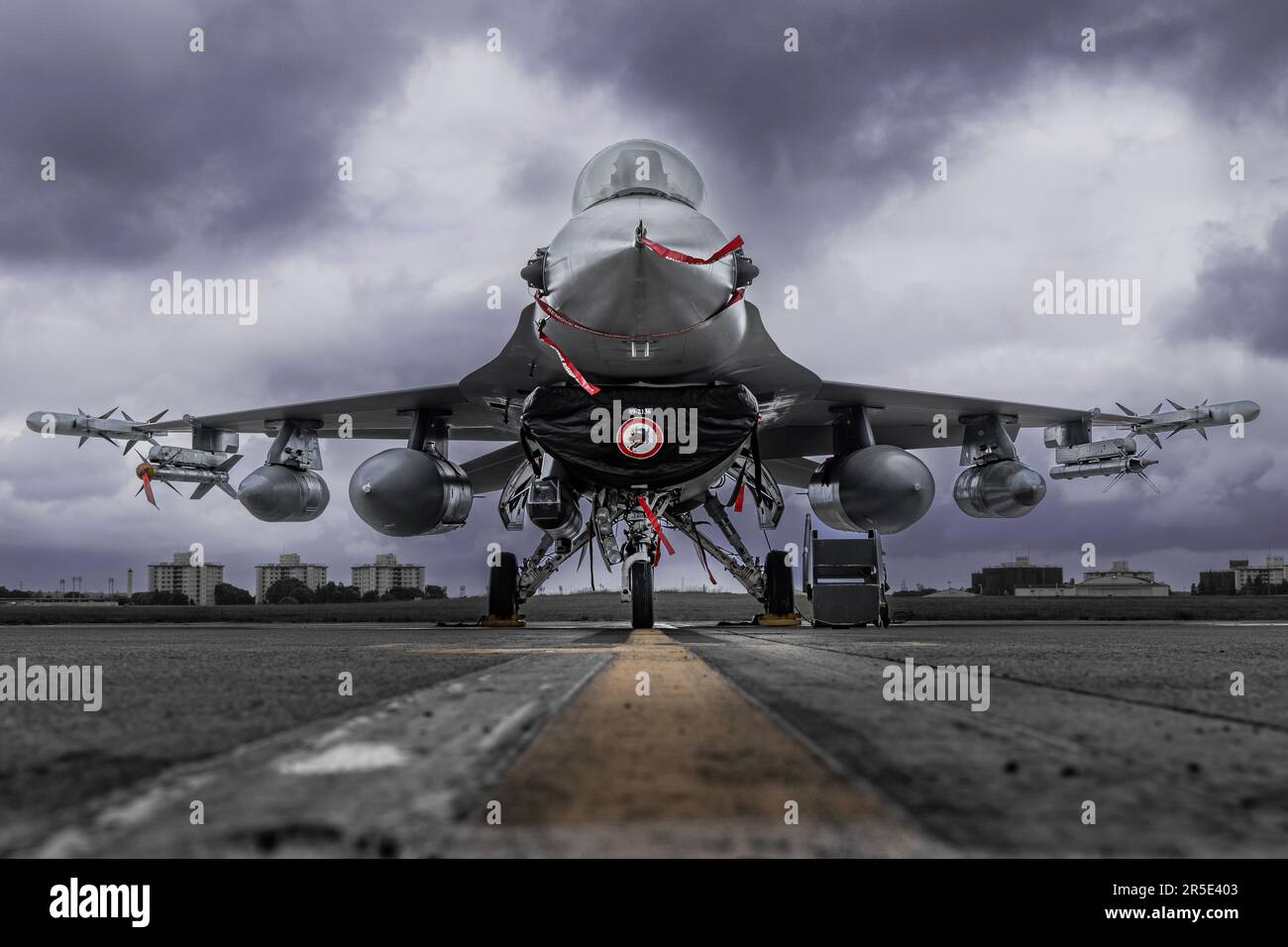 F-16 Fighting Falcon of 'The Fabulous Flying Fiends', mit Sitz in Osan Air Base in der Republik Korea, Besuch des Yokota Air Base, Japan Stockfoto