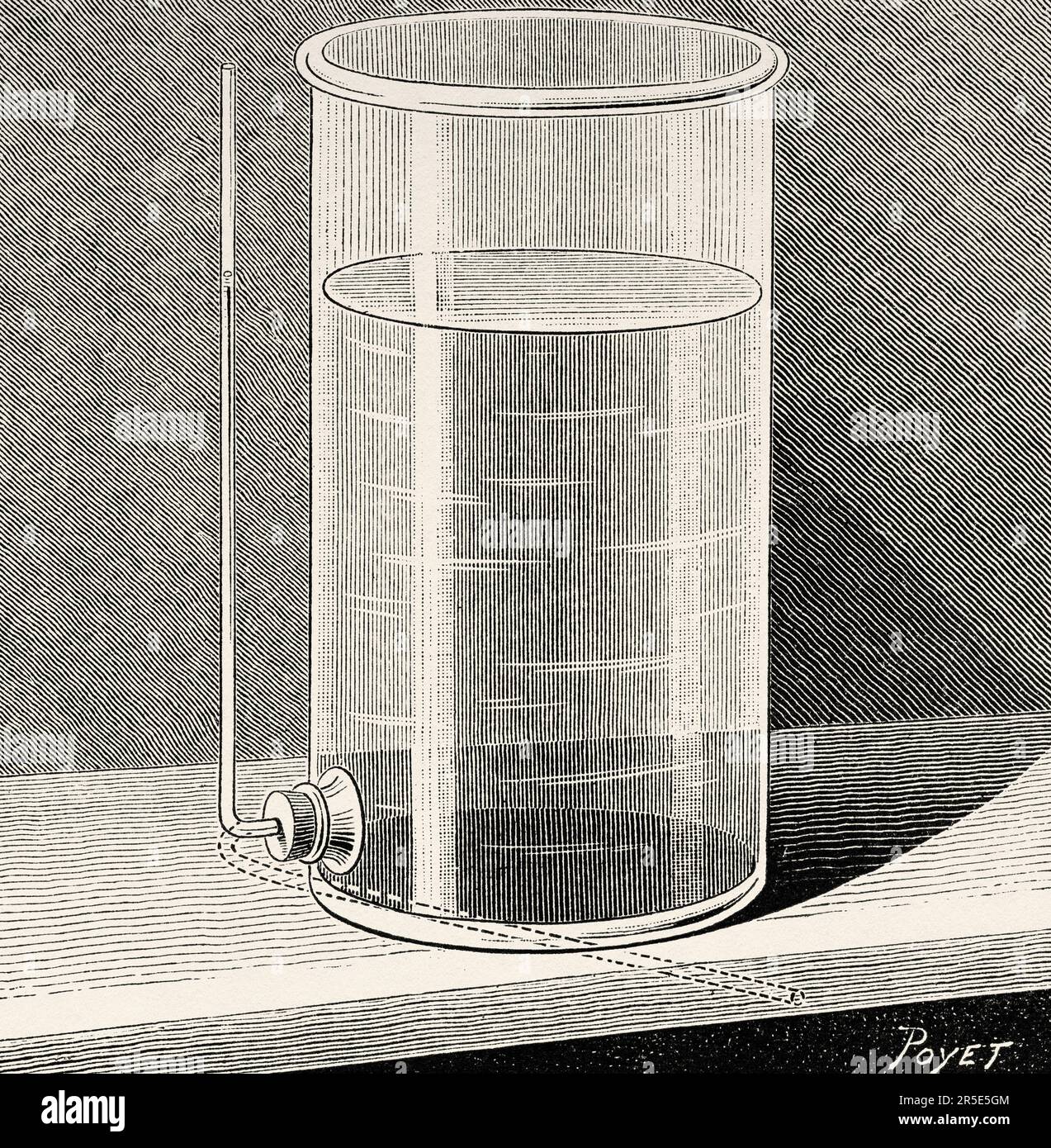 Sedimentationsbehälter für den Drehvorgang der Fotokopie. Alte Gravur aus dem 19. Jahrhundert aus La Nature 1887 Stockfoto