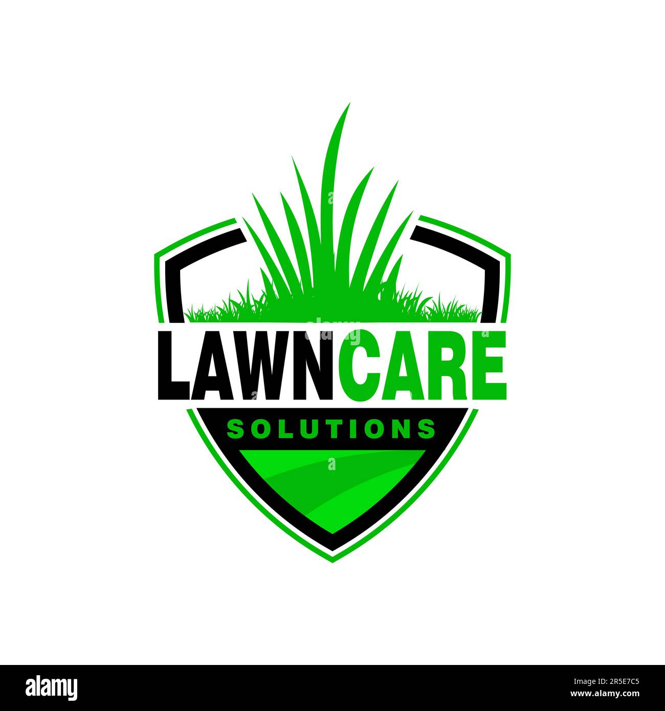 Rasenpflege Logo Design kreative Idee Vektordesign Inspiration Stock Vektor