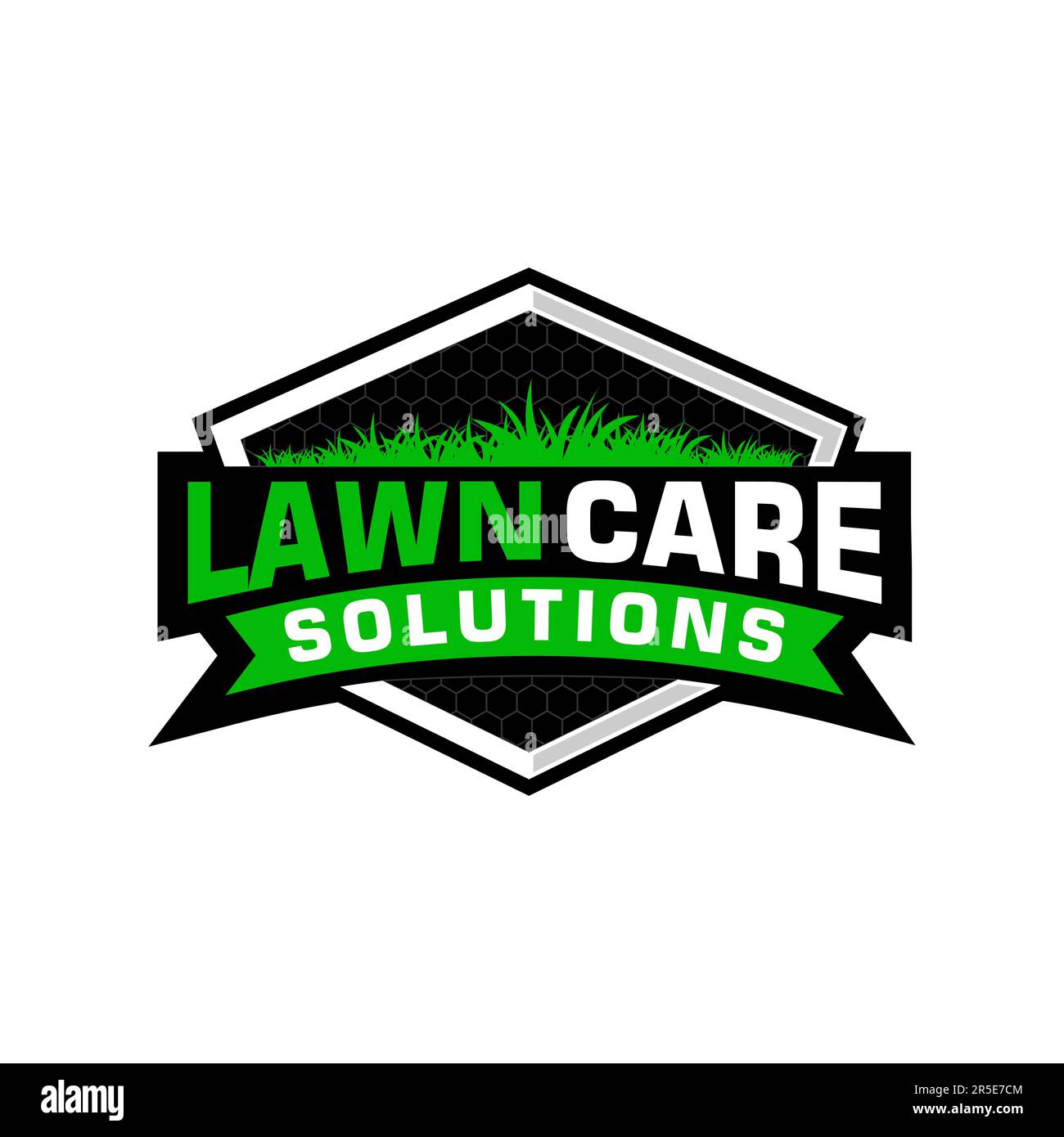 Rasenpflege Logo Design kreative Idee Vektordesign Inspiration Stock Vektor