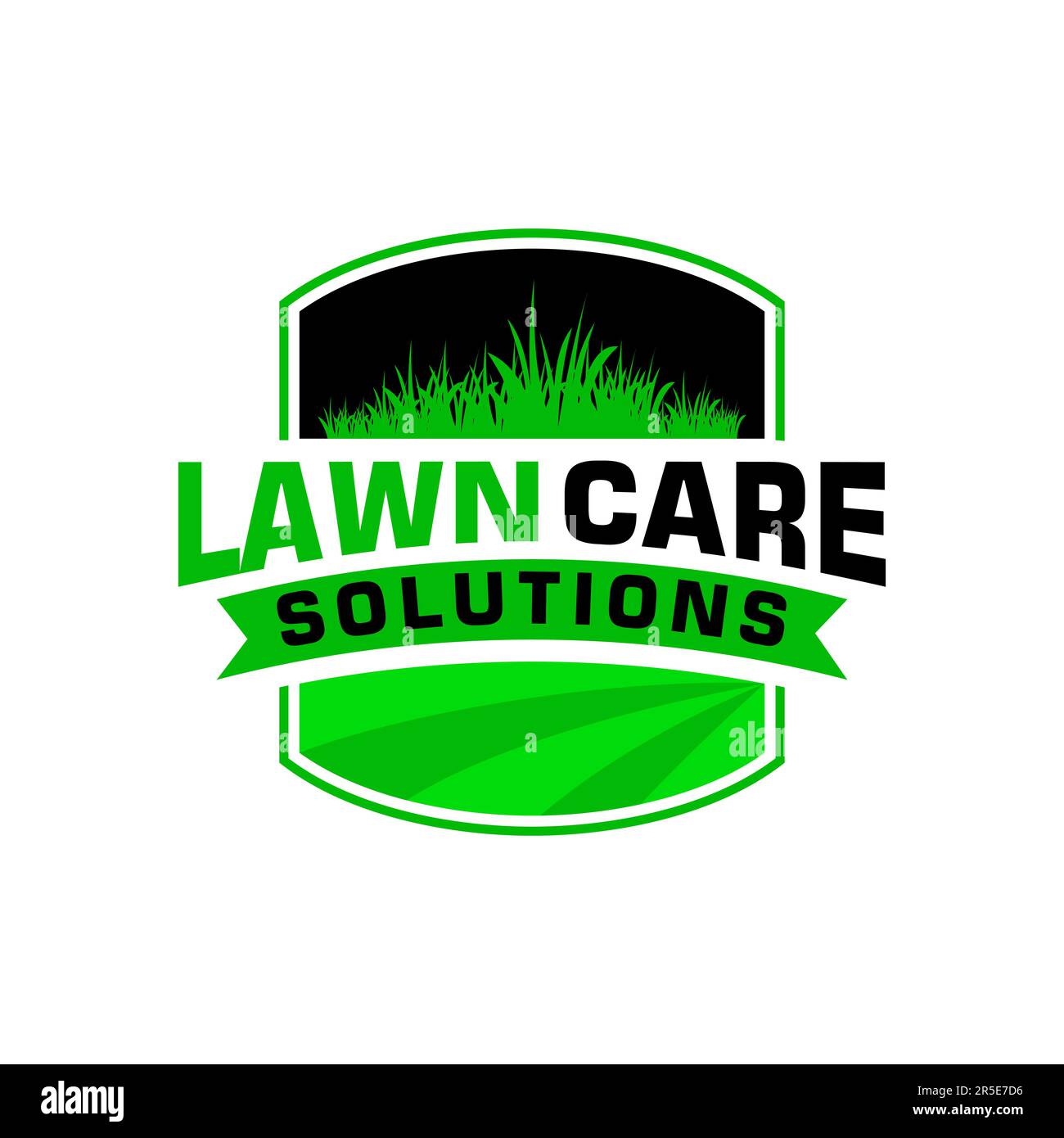 Rasenpflege Logo Design kreative Idee Vektordesign Inspiration Stock Vektor