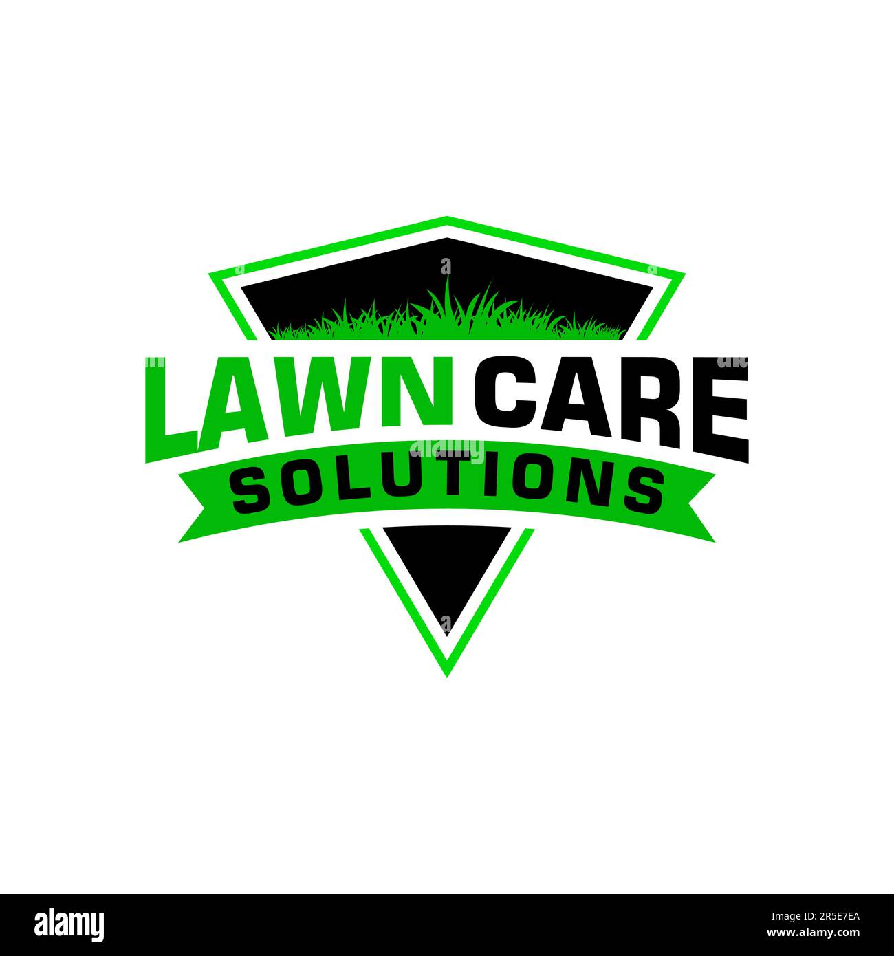 Rasenpflege Logo Design kreative Idee Vektordesign Inspiration Stock Vektor