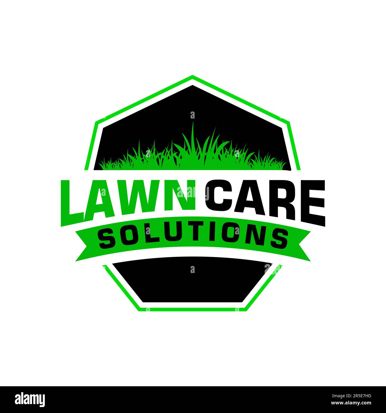 Rasenpflege Logo Design kreative Idee Vektordesign Inspiration Stock Vektor