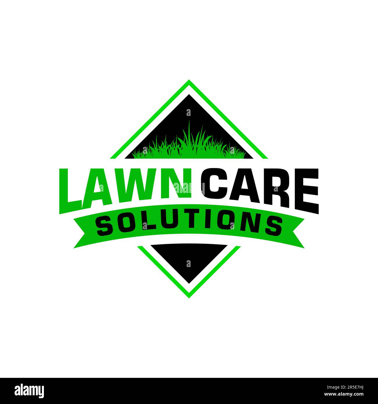 Rasenpflege Logo Design kreative Idee Vektordesign Inspiration Stock Vektor