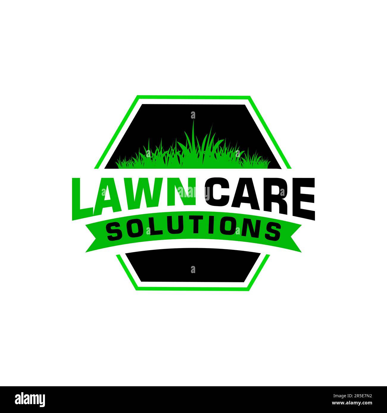 Rasenpflege Logo Design kreative Idee Vektordesign Inspiration Stock Vektor