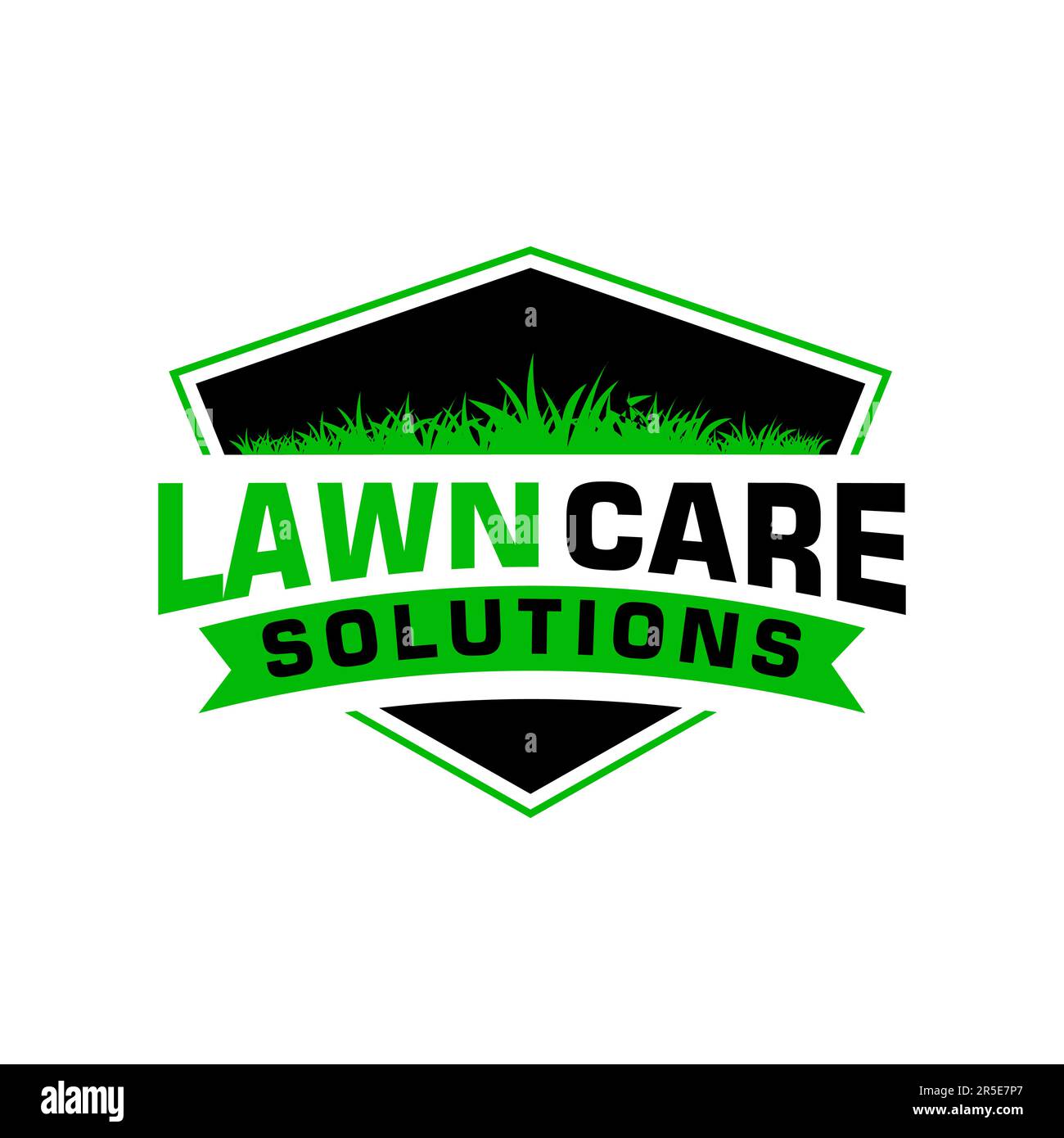 Rasenpflege Logo Design kreative Idee Vektordesign Inspiration Stock Vektor