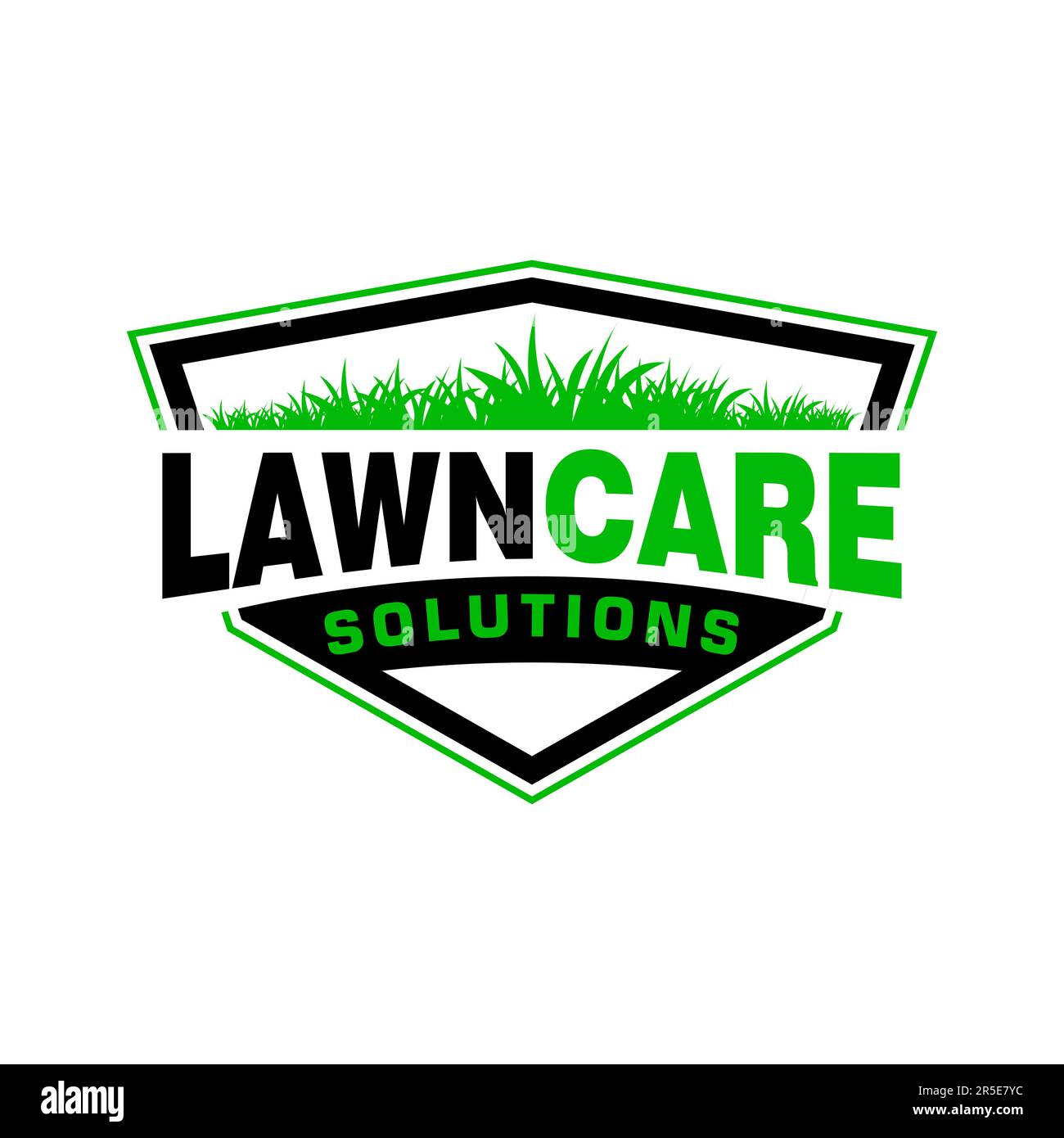 Rasenpflege Logo Design kreative Idee Vektordesign Inspiration Stock Vektor