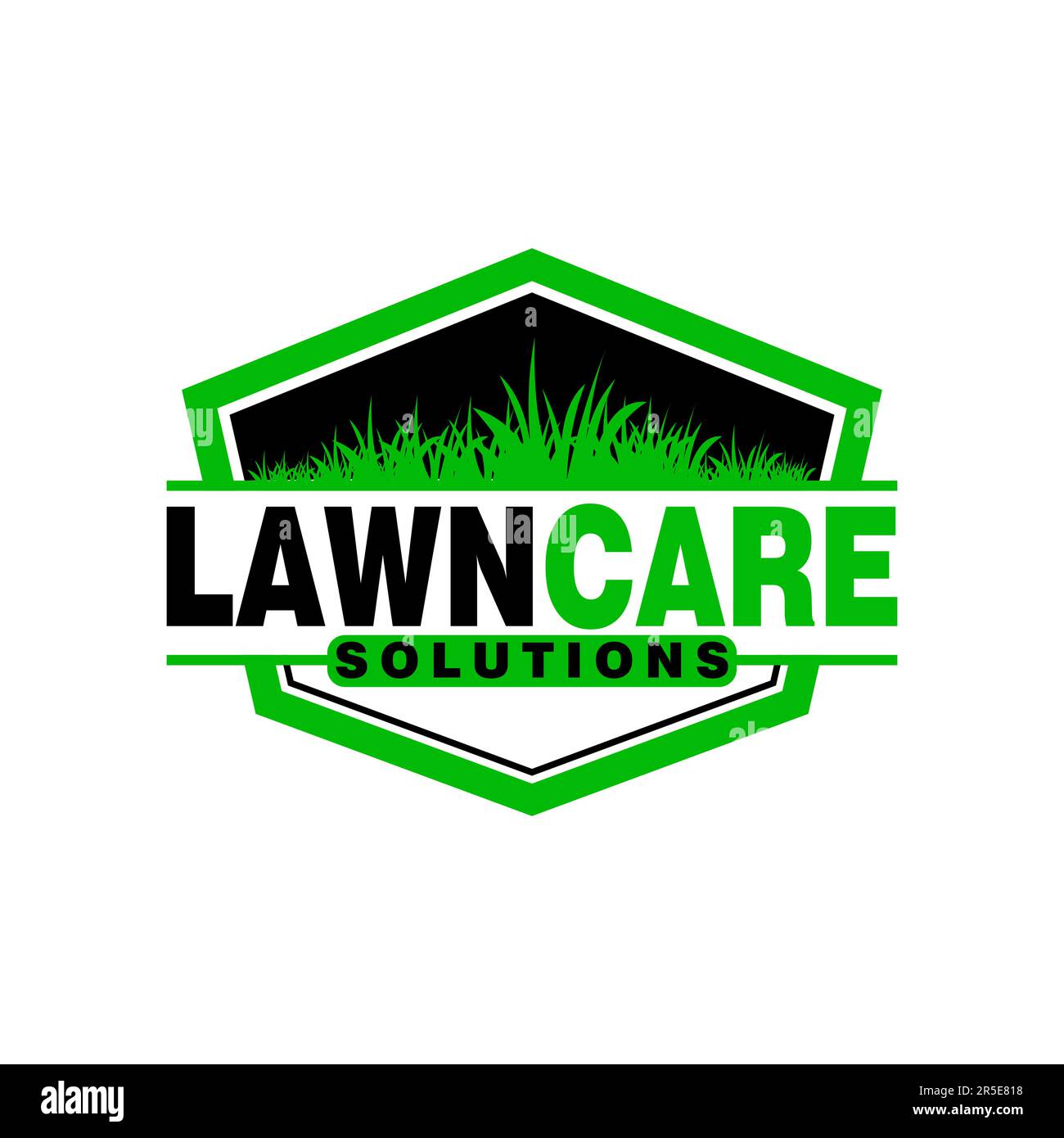 Rasenpflege Logo Design kreative Idee Vektordesign Inspiration Stock Vektor