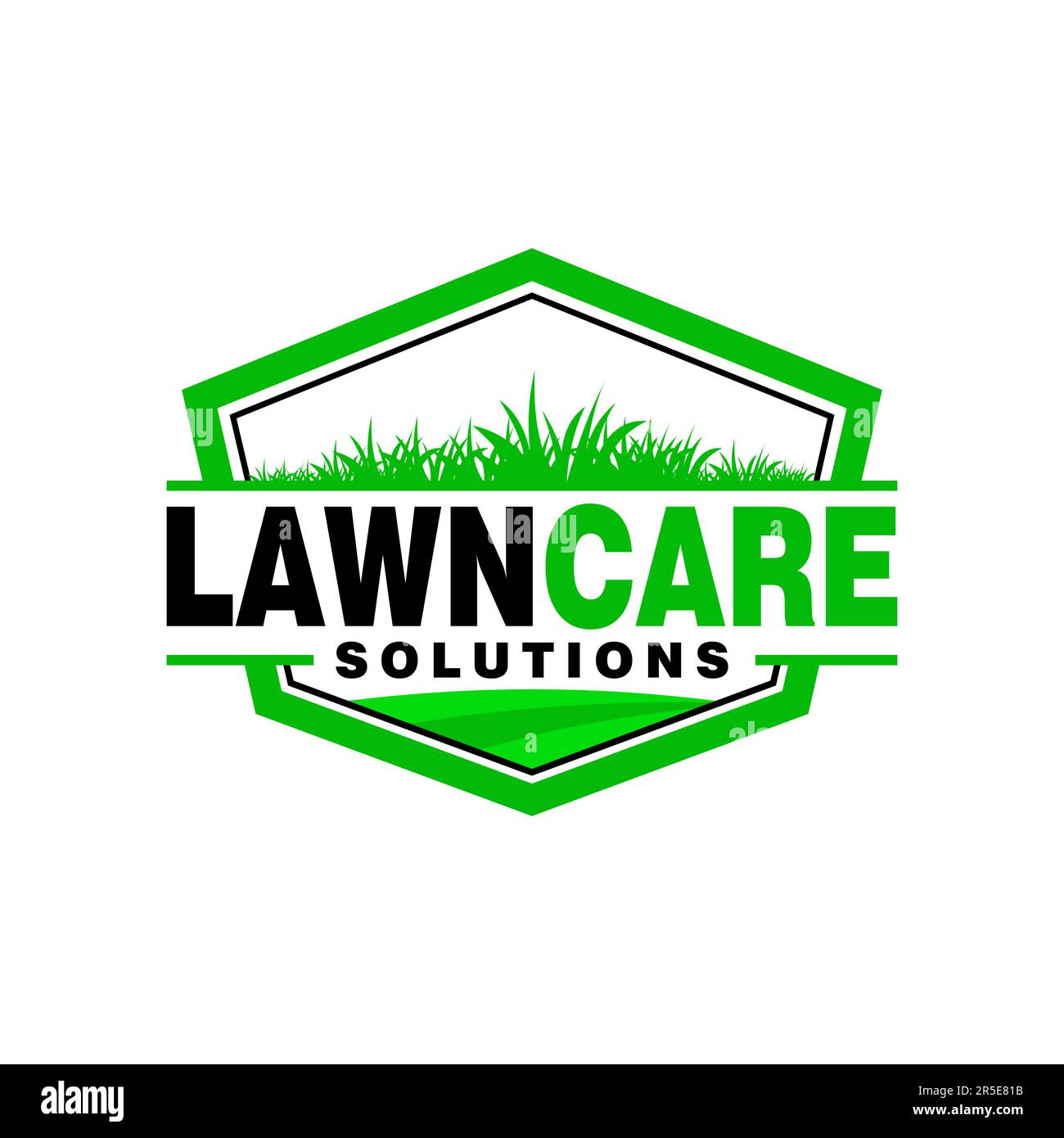 Rasenpflege Logo Design kreative Idee Vektordesign Inspiration Stock Vektor