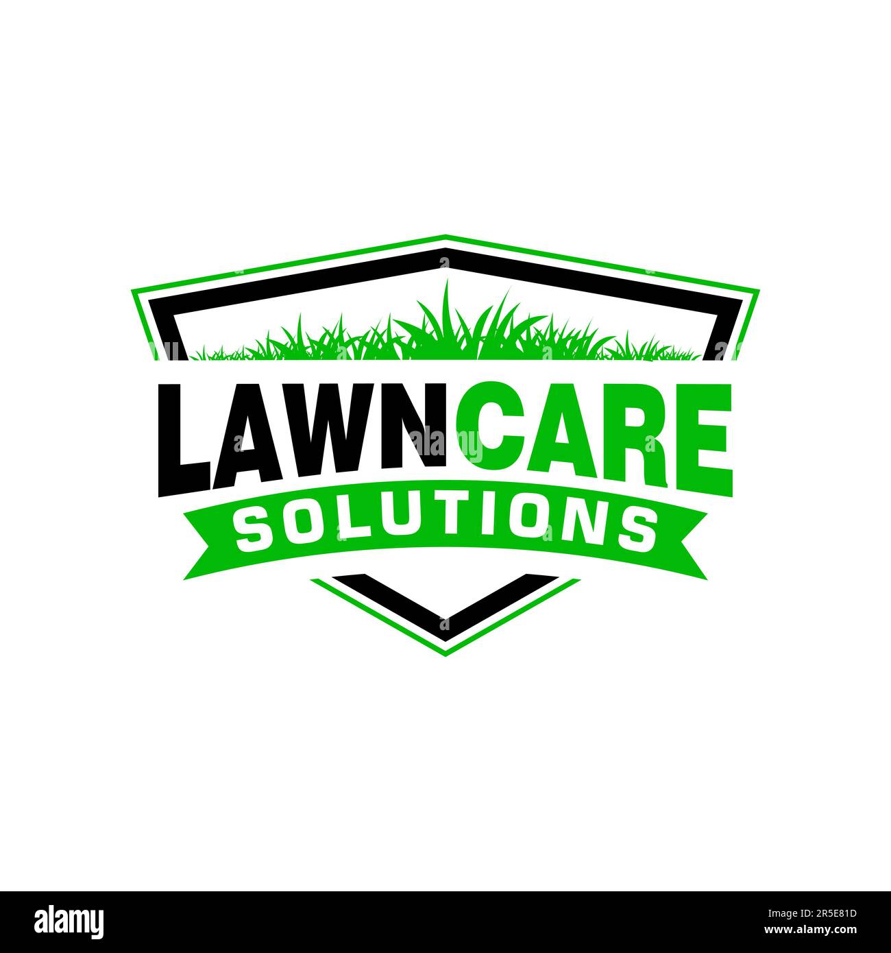 Rasenpflege Logo Design kreative Idee Vektordesign Inspiration Stock Vektor