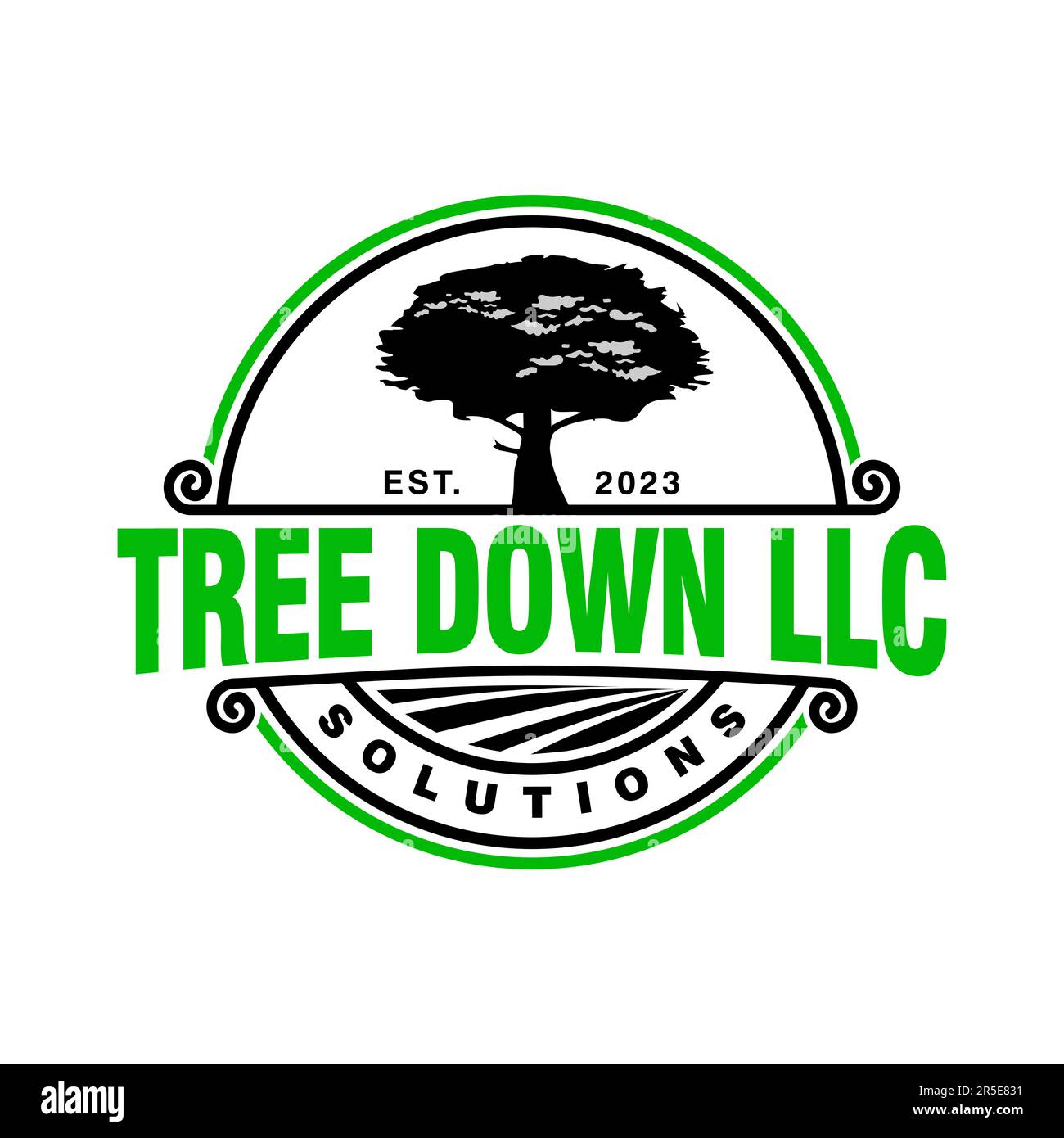 Rasenpflege Logo Design kreative Idee Vektordesign Inspiration Stock Vektor