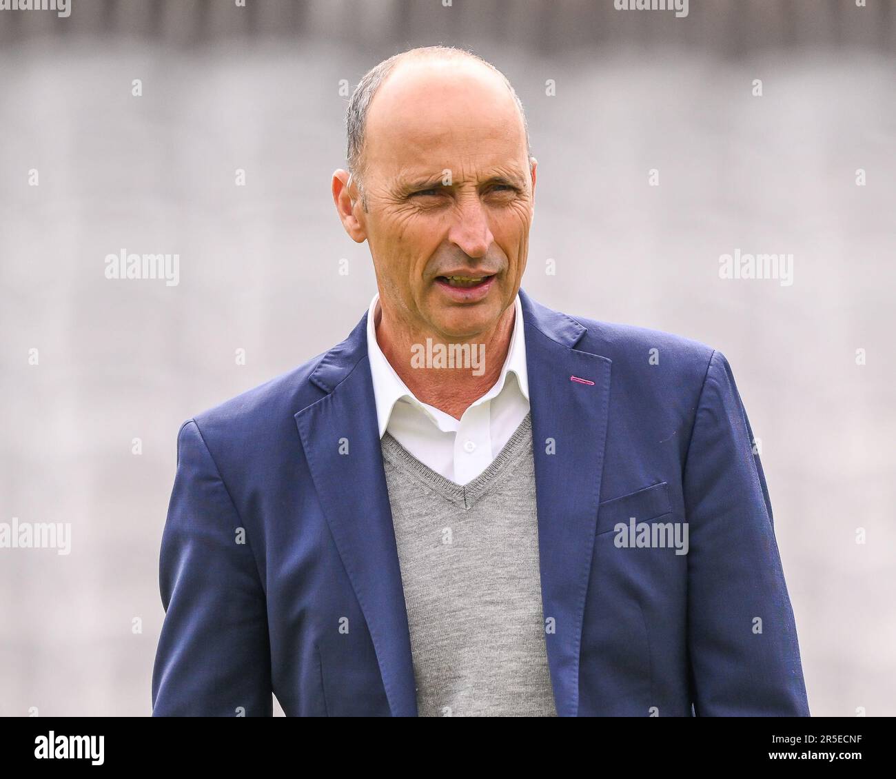 Nasser Hussain ehemaliger englischer Kapitän und jetzt Sky pundit vor dem LV= Insurance Test Match Day 3 England vs Ireland at Lords, London, Großbritannien, 3. Juni 2023 (Foto von Craig Thomas/News Images) in, am 6./3. Juni 2023. (Foto: Craig Thomas/News Images/Sipa USA) Guthaben: SIPA USA/Alamy Live News Stockfoto