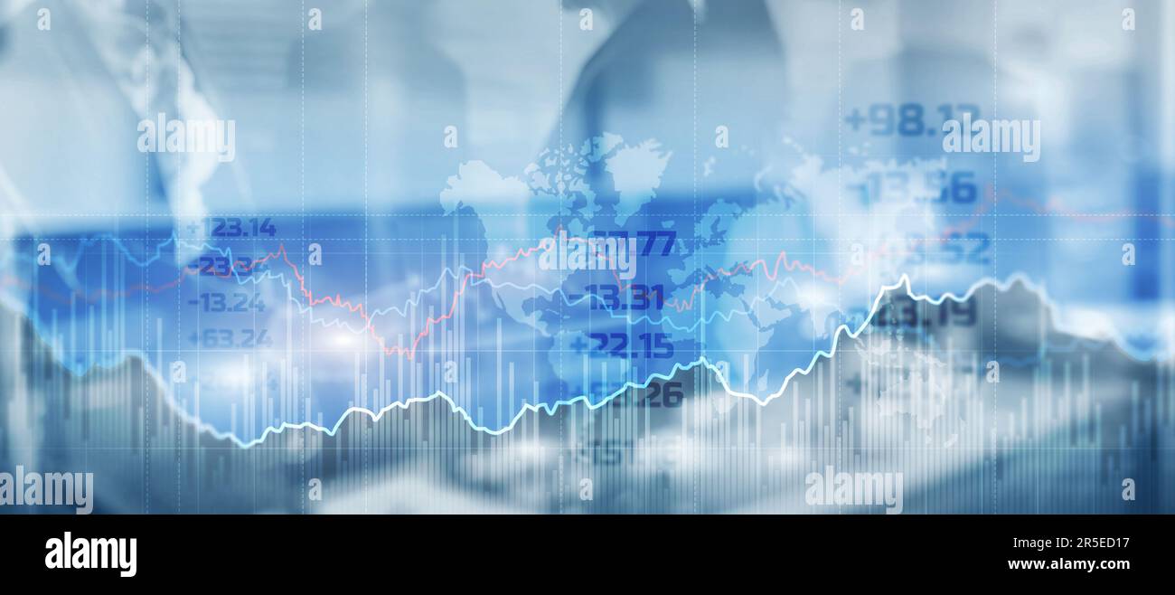Finanzdiagramme und -Diagramme. Geschäfts-, Wirtschafts- und Investitionskonzept 2023. Stockfoto