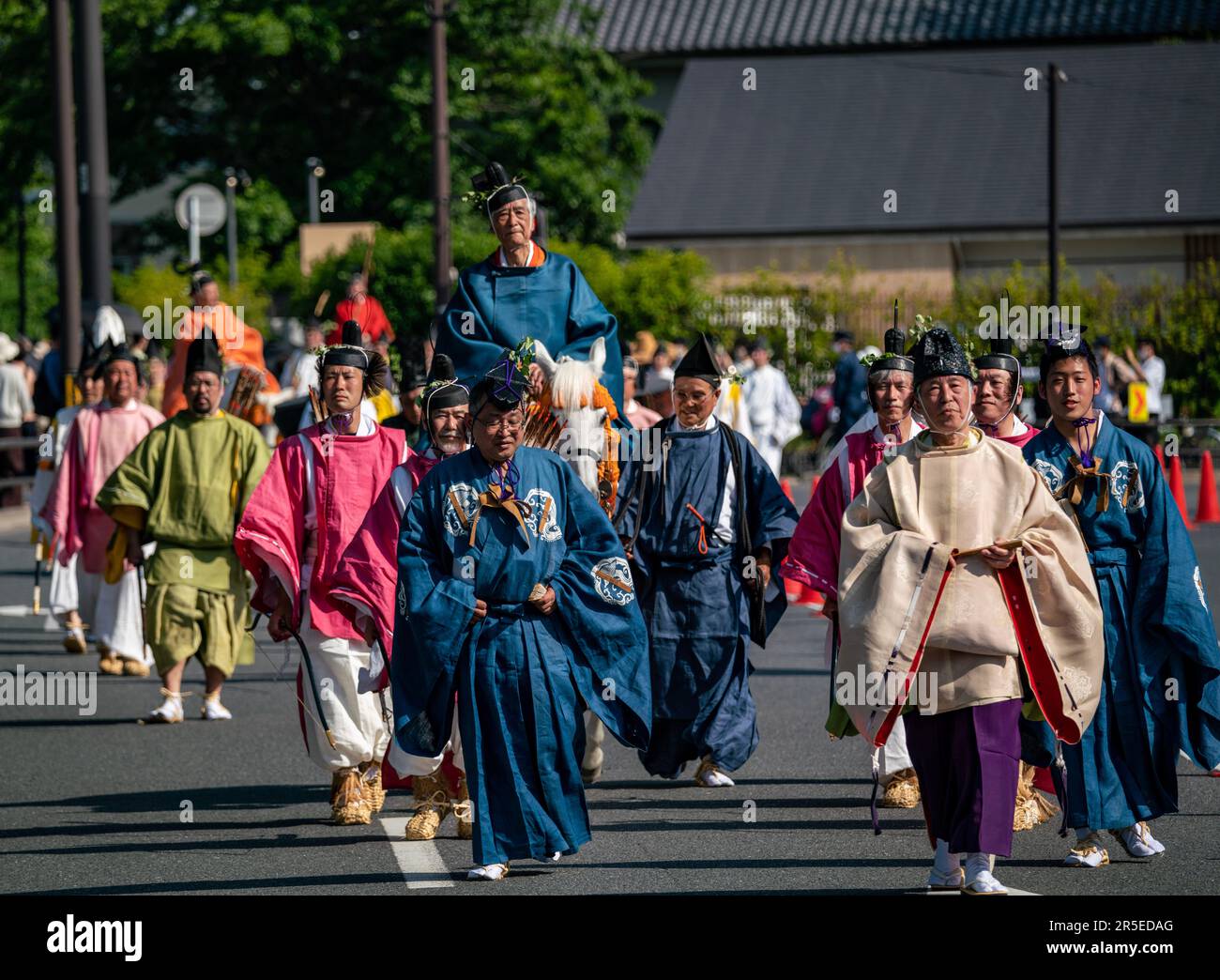 Parade auf dem AOI Matsuri Festival 2023 in Kyoto, Japan. Stockfoto