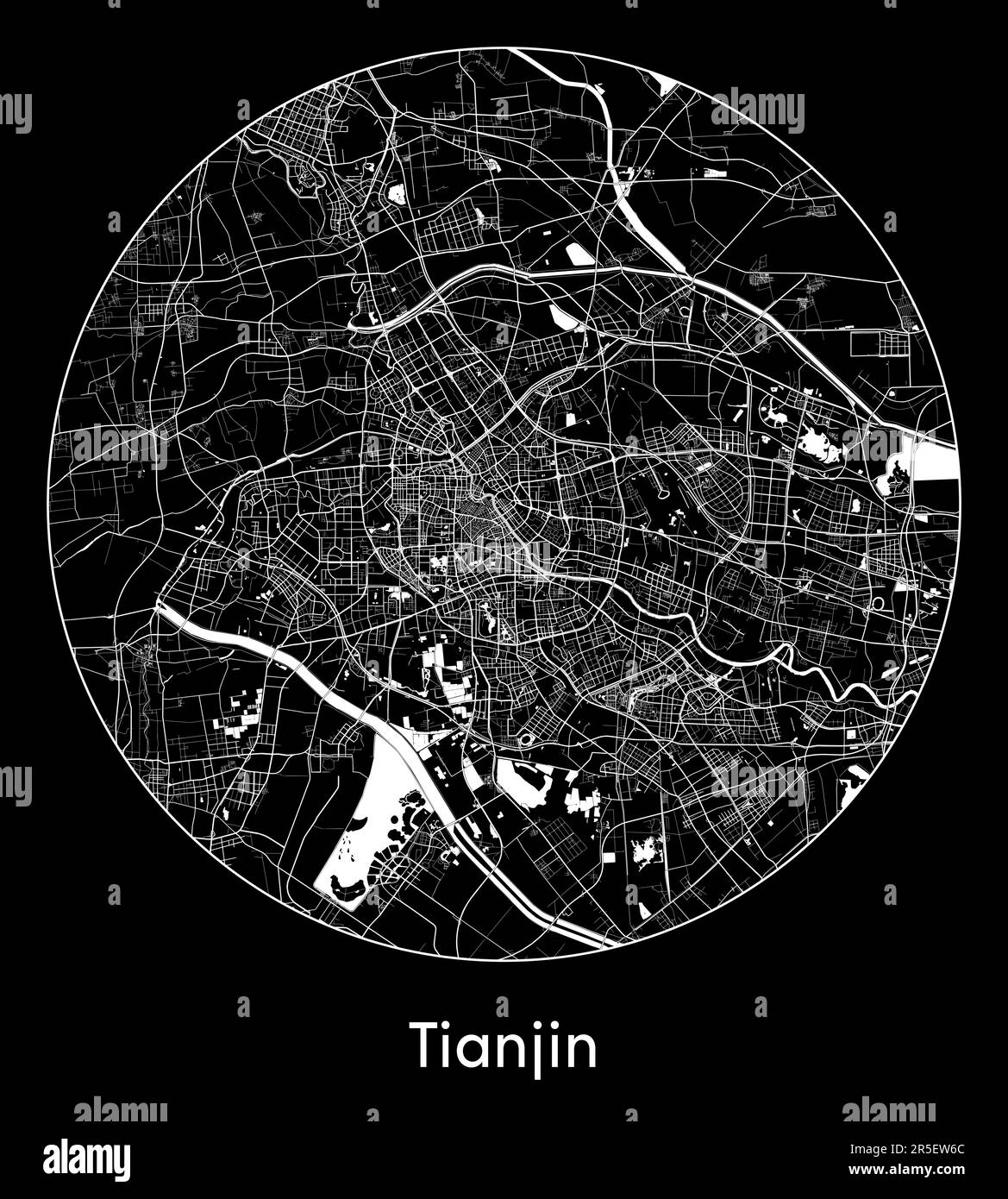 Stadtplan Tianjin China Asien Vektordarstellung Stock Vektor