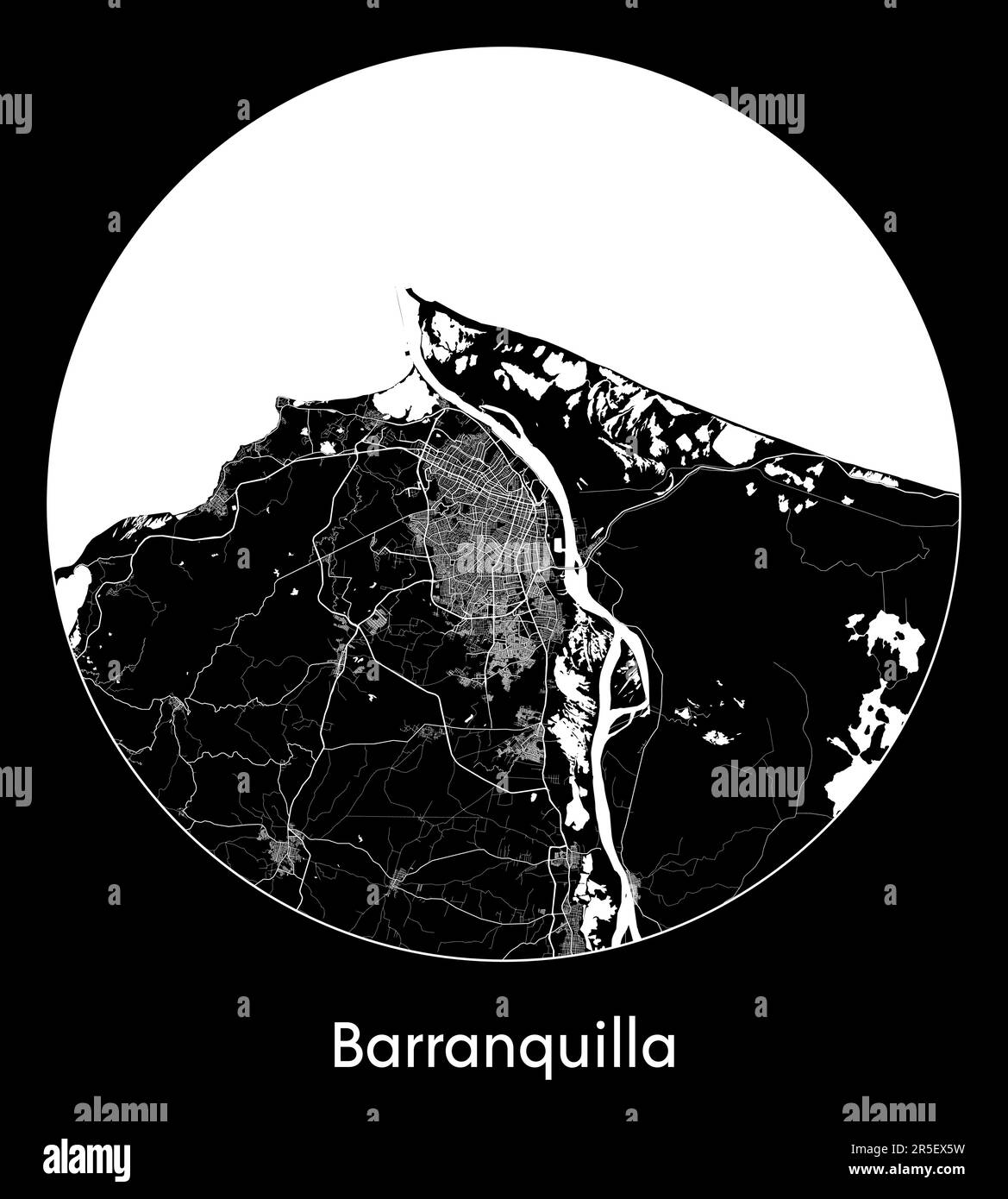 Stadtplan Barranquilla Colombia Südamerika Vektordarstellung Stock Vektor