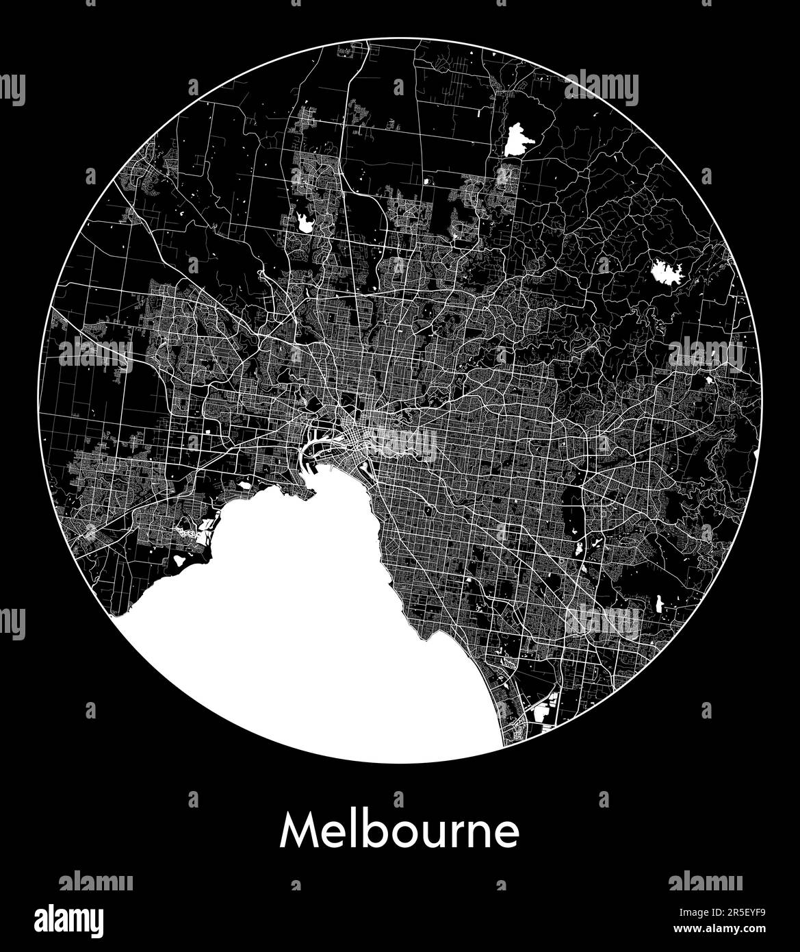 Vektordarstellung Stadtplan Melbourne Australien Stock Vektor