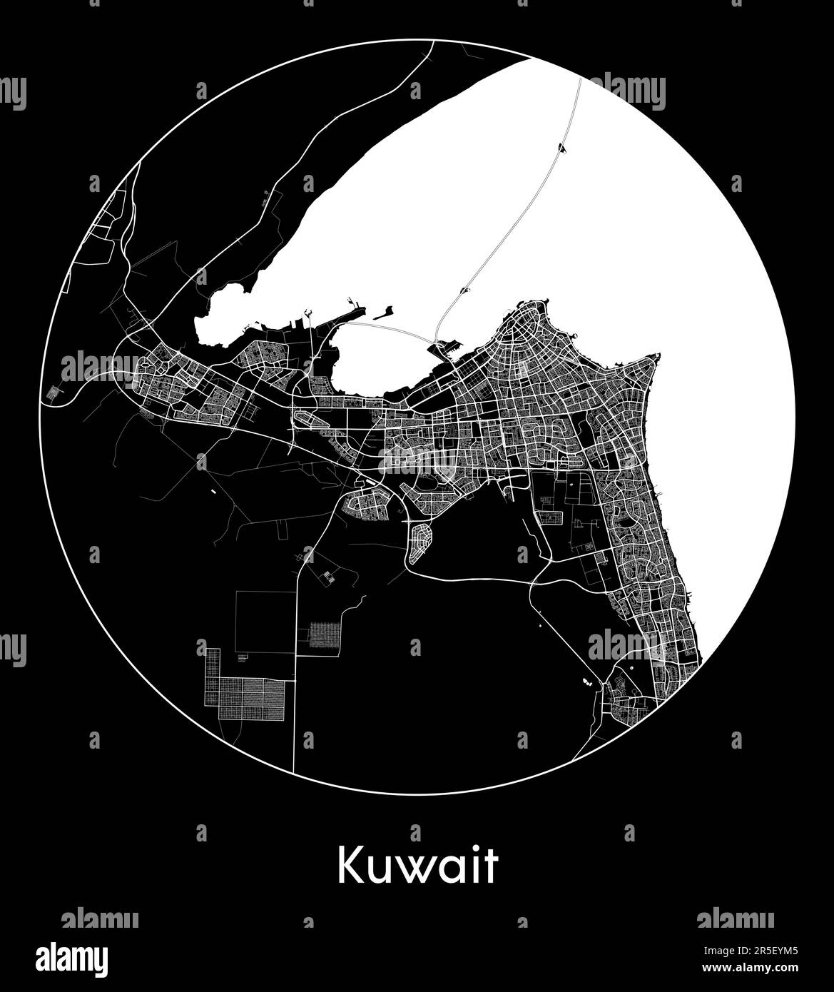 Stadtplan Kuwait Kuwait Asien Vektordarstellung Stock Vektor