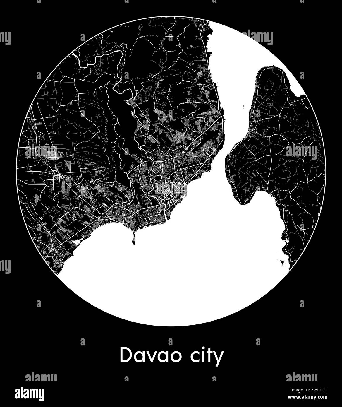 Stadtplan Davao Stadt Philippinen Asien Vektordarstellung Stock Vektor