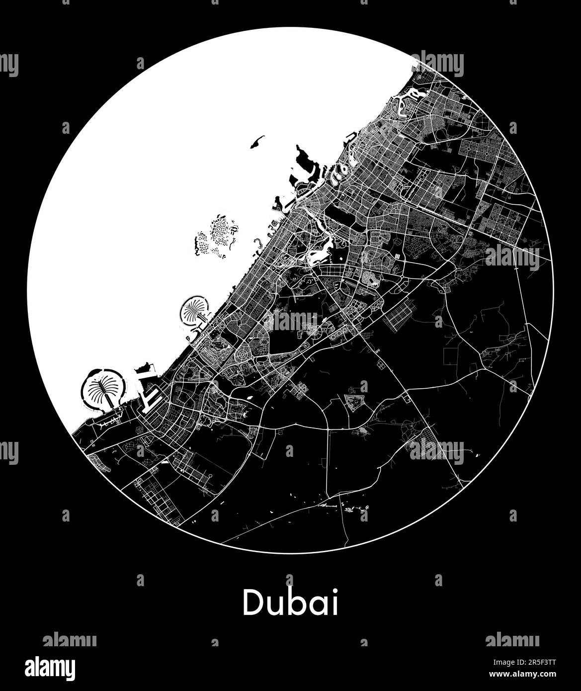 Stadtplan Dubai Vereinigte Arabische Emirate Asien Vektordarstellung Stock Vektor