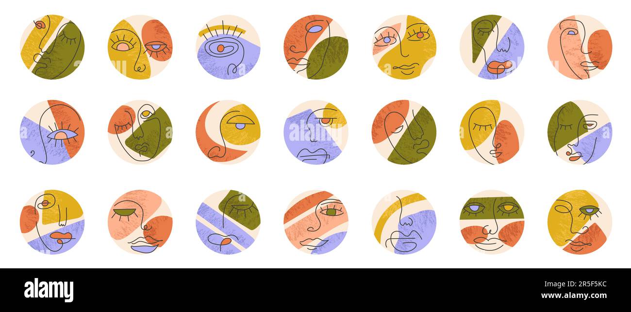 Große Gruppe verschiedener Flächen abstrakte Formen Stock Vektor