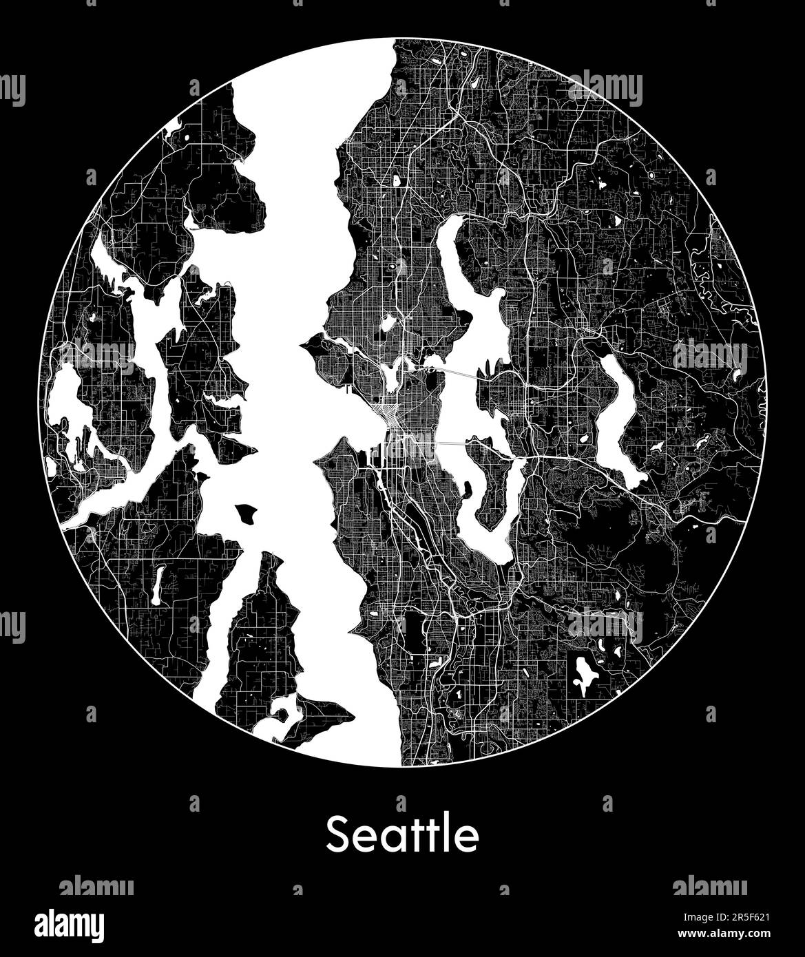 Stadtplan Seattle USA Nordamerika Vektordarstellung Stock Vektor