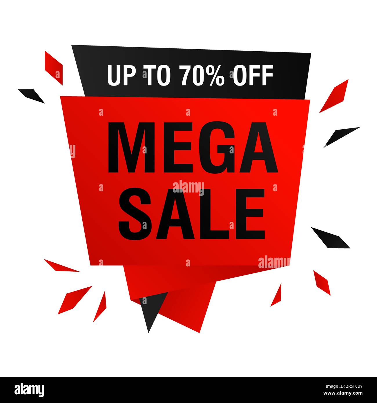 Mega-Sale-Angebot Bannerdesign mit Scherbenexplosion Stock Vektor