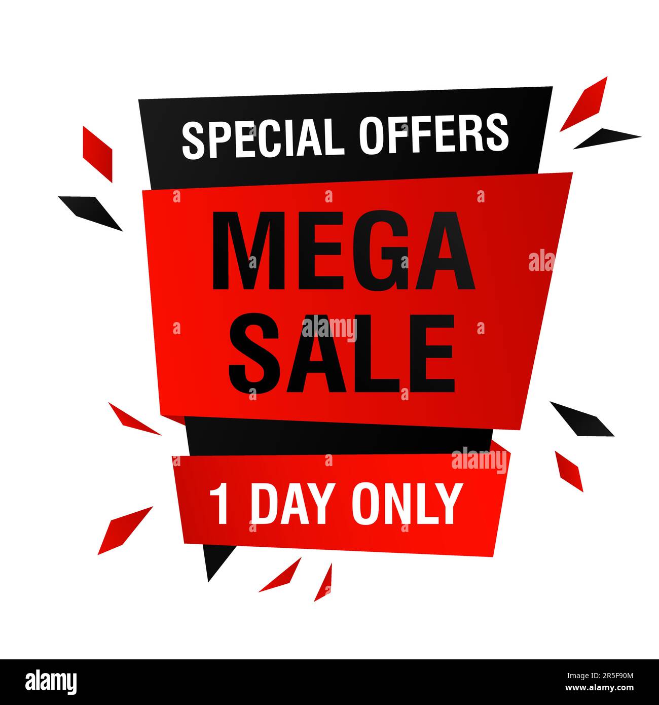 Mega-Sale-Sonderangebote Bannerdesign mit Bruchteilen Stock Vektor