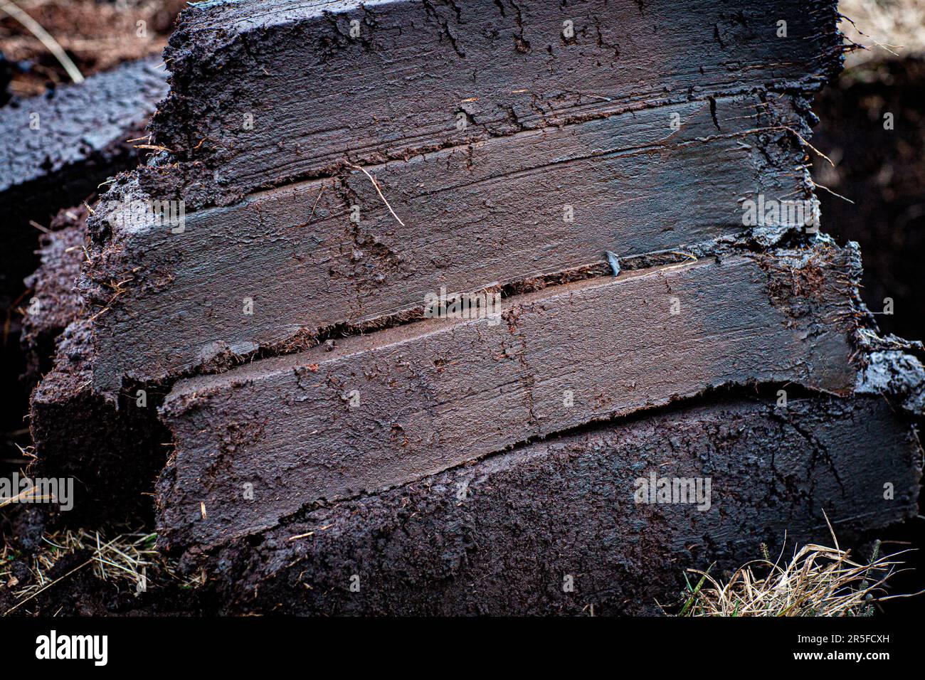 Schnitttorf, Islay, Schottland Stockfoto