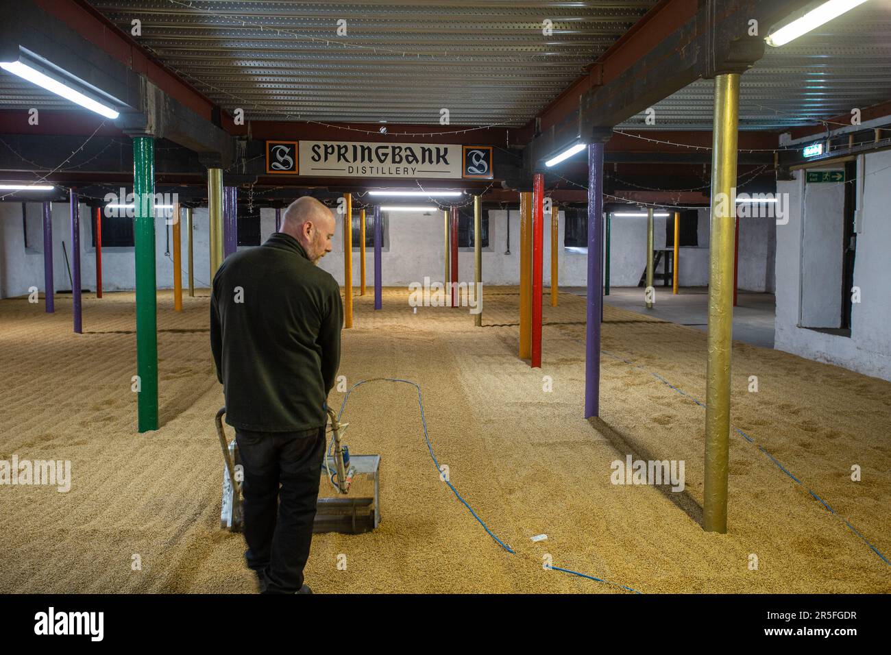 Springbank Destillery Floor Maltings, Campbeltown, Schottland, Vereinigtes Königreich Stockfoto