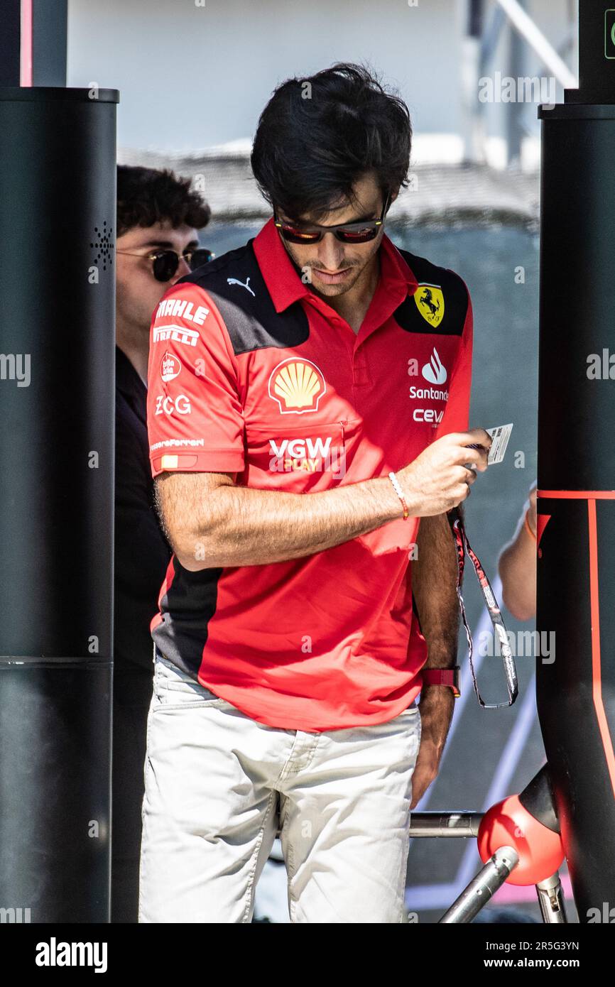 Barcelona, Spanien. 02. Juni 2023. Montmelo, Barcelona, Spanien. 02. Juni 2023; #55, Carlos SAINZ Jr., ESP, Team Scuderia Ferrari, SF-23, während der FIA-Weltmeisterschaft F1. Formel 1 Grand Prix von Spanien, Circuit de Catalunya in der Nähe von Montmelo - Bild mit gebührenpflichtiger Haftung - Foto: © Cristiano BARNI/ATP Images (BARNI Cristiano/ATP/SPP) Guthaben: SPP Sport Press Photo. Alamy Live News Stockfoto