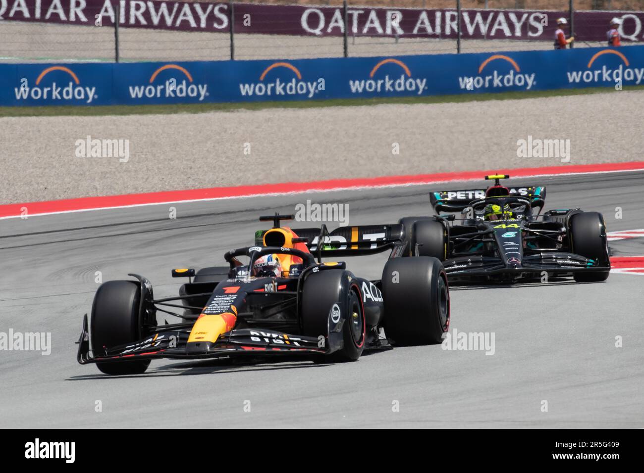 Barcelona, Spanien. 02. Juni 2023. Montmelo, Barcelona, Spanien. 02. Juni 2023; #1, Max VERSTAPPEN, NDL, Oracle Red Bull Racing RB19 Honda RBPT während der FIA F1 Weltmeisterschaft. Formel 1 Grand Prix von Spanien, Circuit de Catalunya in der Nähe von Montmelo - Bild mit gebührenpflichtiger Haftung - Foto: © Cristiano BARNI/ATP Images (BARNI Cristiano/ATP/SPP) Guthaben: SPP Sport Press Photo. Alamy Live News Stockfoto