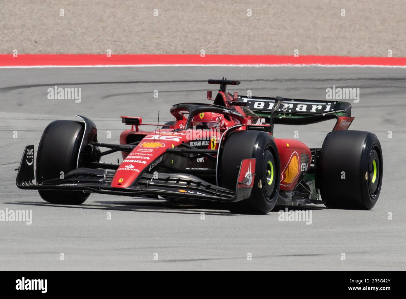 Barcelona, Spanien. 02. Juni 2023. Montmelo, Barcelona, Spanien. 02. Juni 2023; #16, Charles LECLERC, MCO, Team Scuderia Ferrari, SF23, während der FIA-Weltmeisterschaft F1. Formel 1 Grand Prix von Spanien, Circuit de Catalunya in der Nähe von Montmelo - Bild mit gebührenpflichtiger Haftung - Foto: © Cristiano BARNI/ATP Images (BARNI Cristiano/ATP/SPP) Guthaben: SPP Sport Press Photo. Alamy Live News Stockfoto