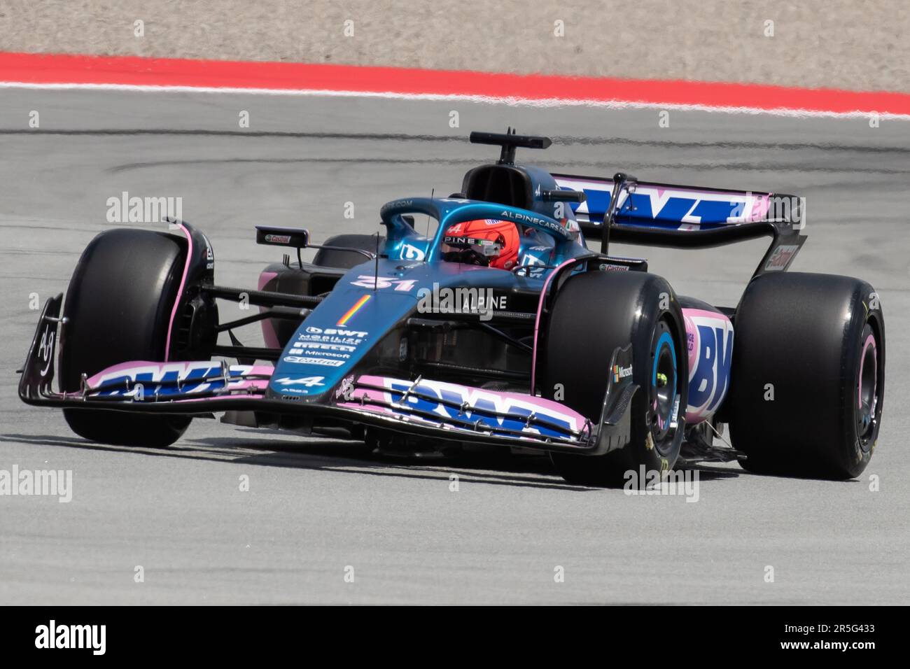 Barcelona, Spanien. 02. Juni 2023. Montmelo, Barcelona, Spanien. 02. Juni 2023; #31, Esteban OCON, FRA, Alpine F1 Team, Alpine A523 Renault während der FIA F1 Weltmeisterschaft. Formel 1 Grand Prix von Spanien, Circuit de Catalunya in der Nähe von Montmelo - Bild mit gebührenpflichtiger Haftung - Foto: © Cristiano BARNI/ATP Images (BARNI Cristiano/ATP/SPP) Guthaben: SPP Sport Press Photo. Alamy Live News Stockfoto