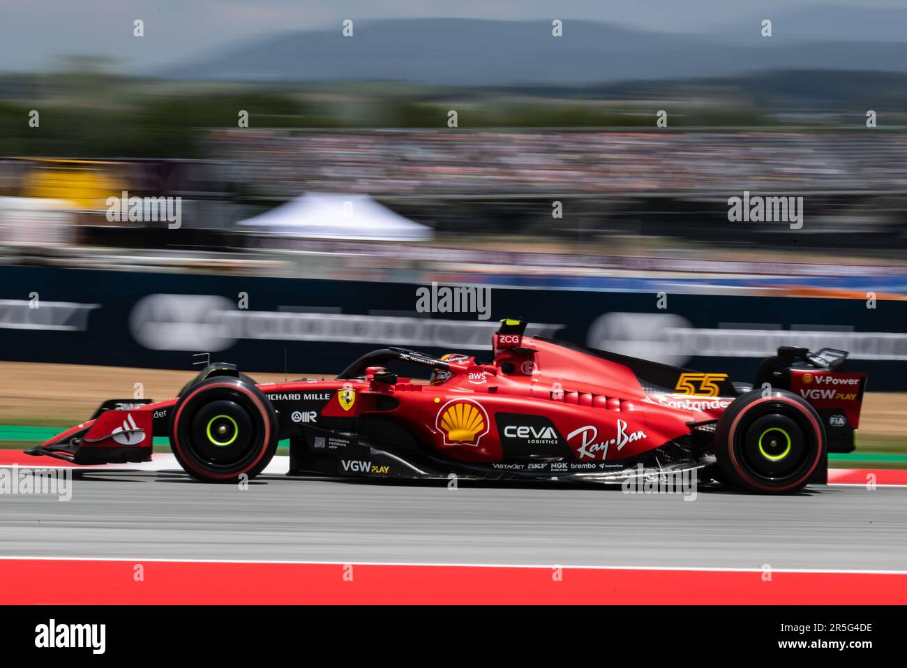 Barcelona, Spanien. 02. Juni 2023. Montmelo, Barcelona, Spanien. 02. Juni 2023; #55, Carlos SAINZ Jr., ESP, Team Scuderia Ferrari, SF-23, während der FIA-Weltmeisterschaft F1. Formel 1 Grand Prix von Spanien, Circuit de Catalunya in der Nähe von Montmelo - Bild mit gebührenpflichtiger Haftung - Foto: © Cristiano BARNI/ATP Images (BARNI Cristiano/ATP/SPP) Guthaben: SPP Sport Press Photo. Alamy Live News Stockfoto