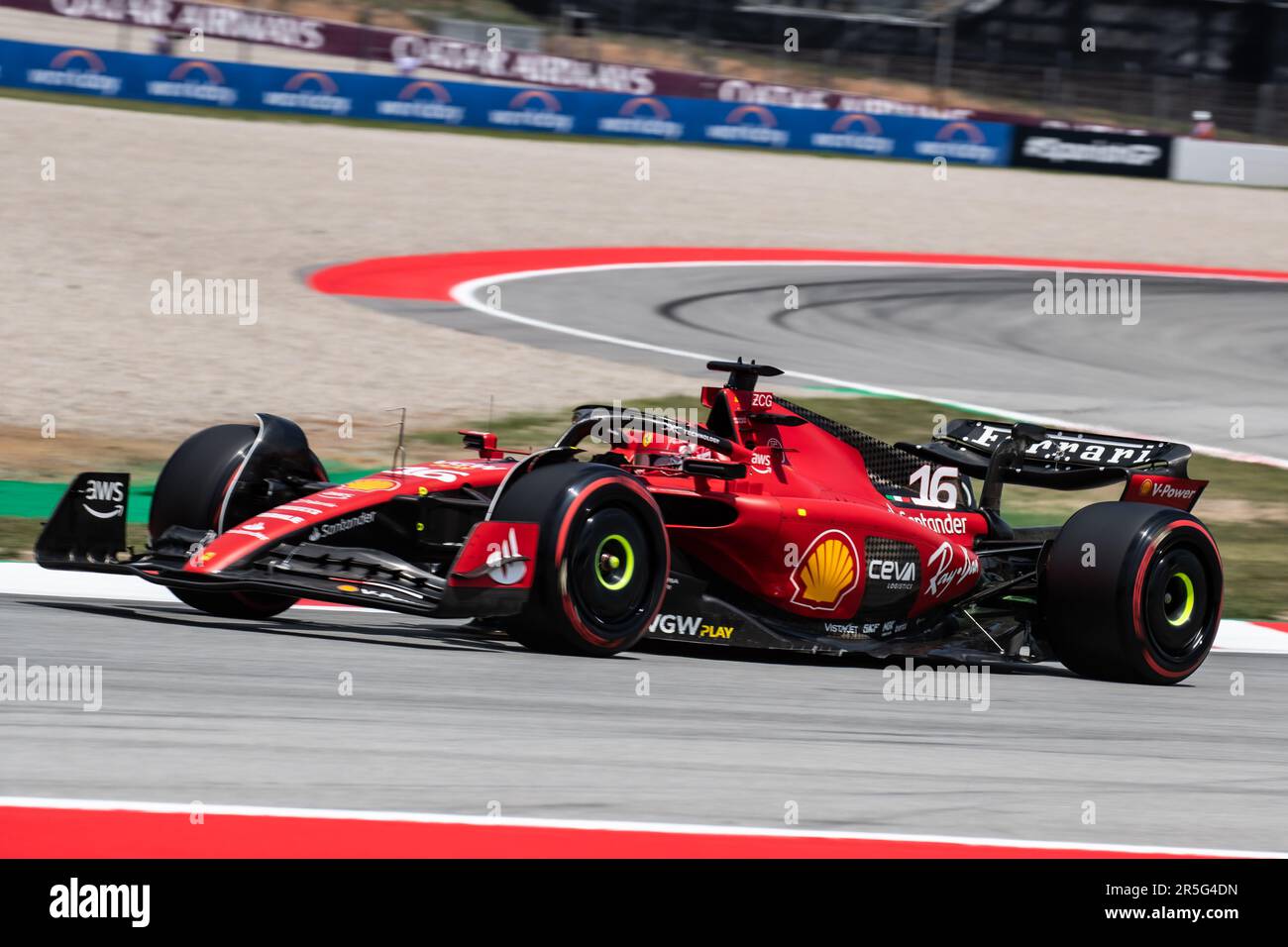 Barcelona, Spanien. 02. Juni 2023. Montmelo, Barcelona, Spanien. 02. Juni 2023; #16, Charles LECLERC, MCO, Team Scuderia Ferrari, SF23, während der FIA-Weltmeisterschaft F1. Formel 1 Grand Prix von Spanien, Circuit de Catalunya in der Nähe von Montmelo - Bild mit gebührenpflichtiger Haftung - Foto: © Cristiano BARNI/ATP Images (BARNI Cristiano/ATP/SPP) Guthaben: SPP Sport Press Photo. Alamy Live News Stockfoto