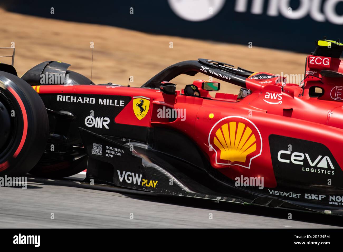 Barcelona, Spanien. 02. Juni 2023. Montmelo, Barcelona, Spanien. 02. Juni 2023; #55, Carlos SAINZ Jr., ESP, Team Scuderia Ferrari, SF-23, während der FIA-Weltmeisterschaft F1. Formel 1 Grand Prix von Spanien, Circuit de Catalunya in der Nähe von Montmelo - Bild mit gebührenpflichtiger Haftung - Foto: © Cristiano BARNI/ATP Images (BARNI Cristiano/ATP/SPP) Guthaben: SPP Sport Press Photo. Alamy Live News Stockfoto