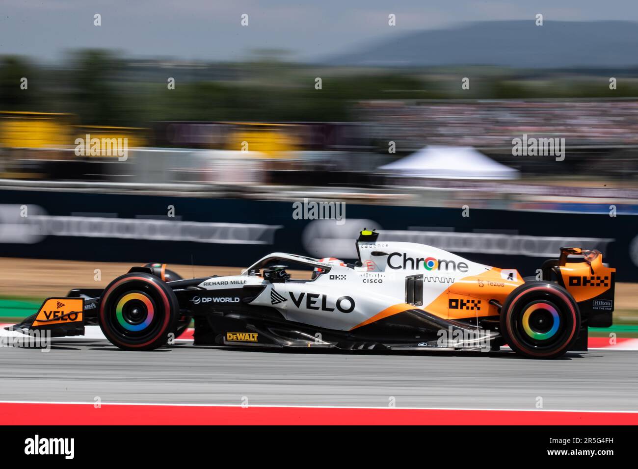 Barcelona, Spanien. 02. Juni 2023. Montmelo, Barcelona, Spanien. 02. Juni 2023; # 4, Lando NORRIS, GBR, McLaren F1 Team, MCL60, Mercedes-Motor, während der FIA-Weltmeisterschaft F1. Formel 1 Grand Prix von Spanien, Circuit de Catalunya in der Nähe von Montmelo - Bild mit gebührenpflichtiger Haftung - Foto: © Cristiano BARNI/ATP Images (BARNI Cristiano/ATP/SPP) Guthaben: SPP Sport Press Photo. Alamy Live News Stockfoto