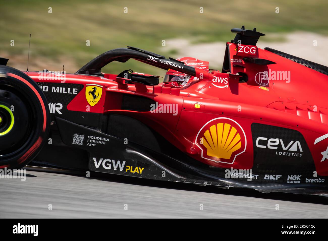 Barcelona, Spanien. 02. Juni 2023. Montmelo, Barcelona, Spanien. 02. Juni 2023; #16, Charles LECLERC, MCO, Team Scuderia Ferrari, SF23, während der FIA-Weltmeisterschaft F1. Formel 1 Grand Prix von Spanien, Circuit de Catalunya in der Nähe von Montmelo - Bild mit gebührenpflichtiger Haftung - Foto: © Cristiano BARNI/ATP Images (BARNI Cristiano/ATP/SPP) Guthaben: SPP Sport Press Photo. Alamy Live News Stockfoto