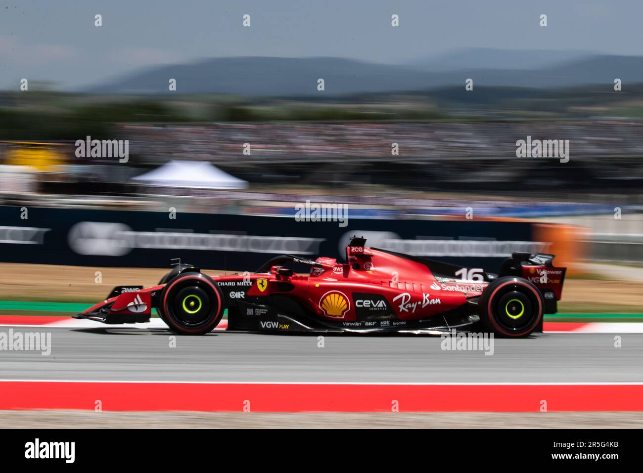 Barcelona, Spanien. 02. Juni 2023. Montmelo, Barcelona, Spanien. 02. Juni 2023; #16, Charles LECLERC, MCO, Team Scuderia Ferrari, SF23, während der FIA-Weltmeisterschaft F1. Formel 1 Grand Prix von Spanien, Circuit de Catalunya in der Nähe von Montmelo - Bild mit gebührenpflichtiger Haftung - Foto: © Cristiano BARNI/ATP Images (BARNI Cristiano/ATP/SPP) Guthaben: SPP Sport Press Photo. Alamy Live News Stockfoto
