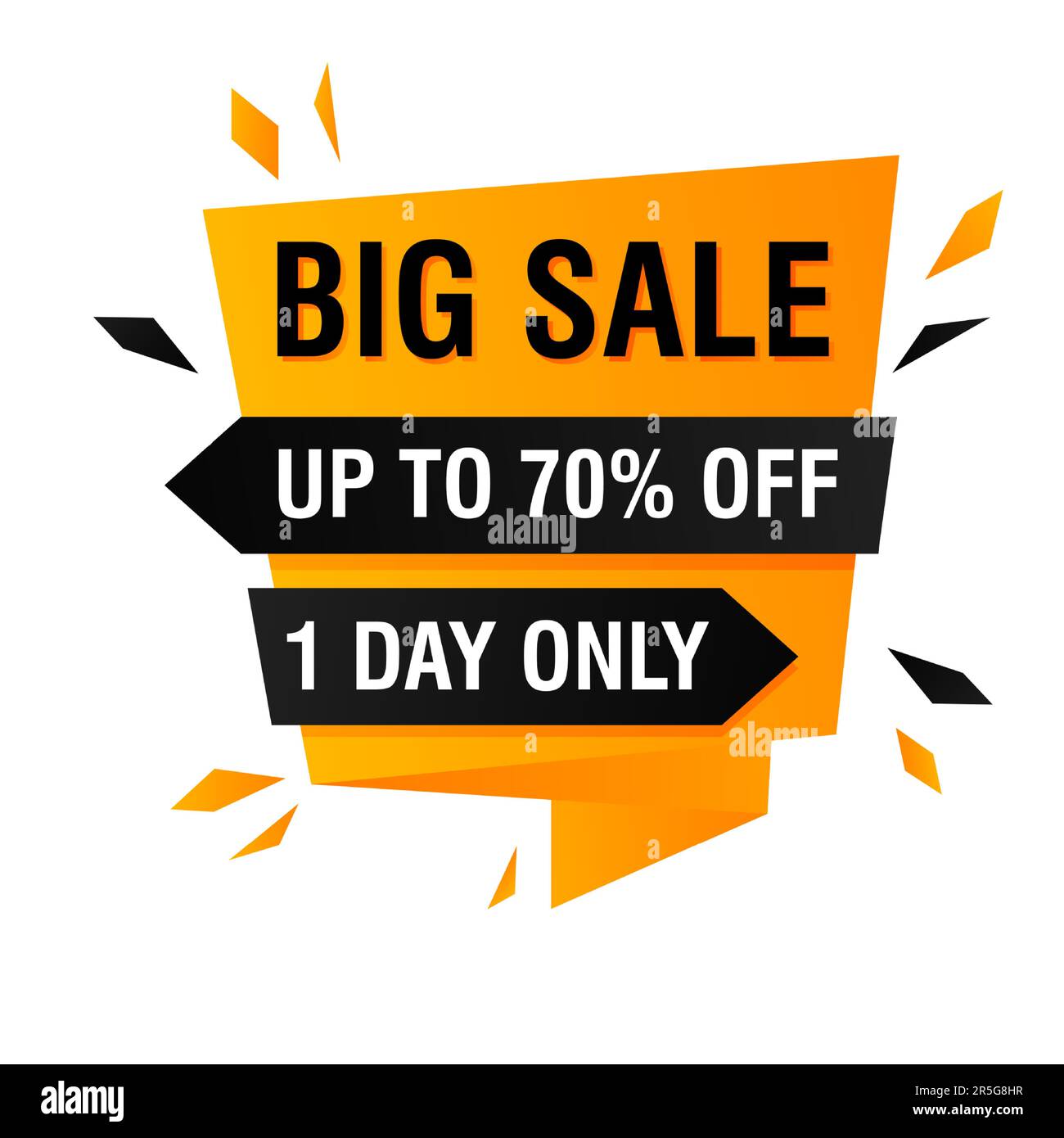 Großes Angebot: Bannerdesign mit Explosion von Splittern Stock Vektor