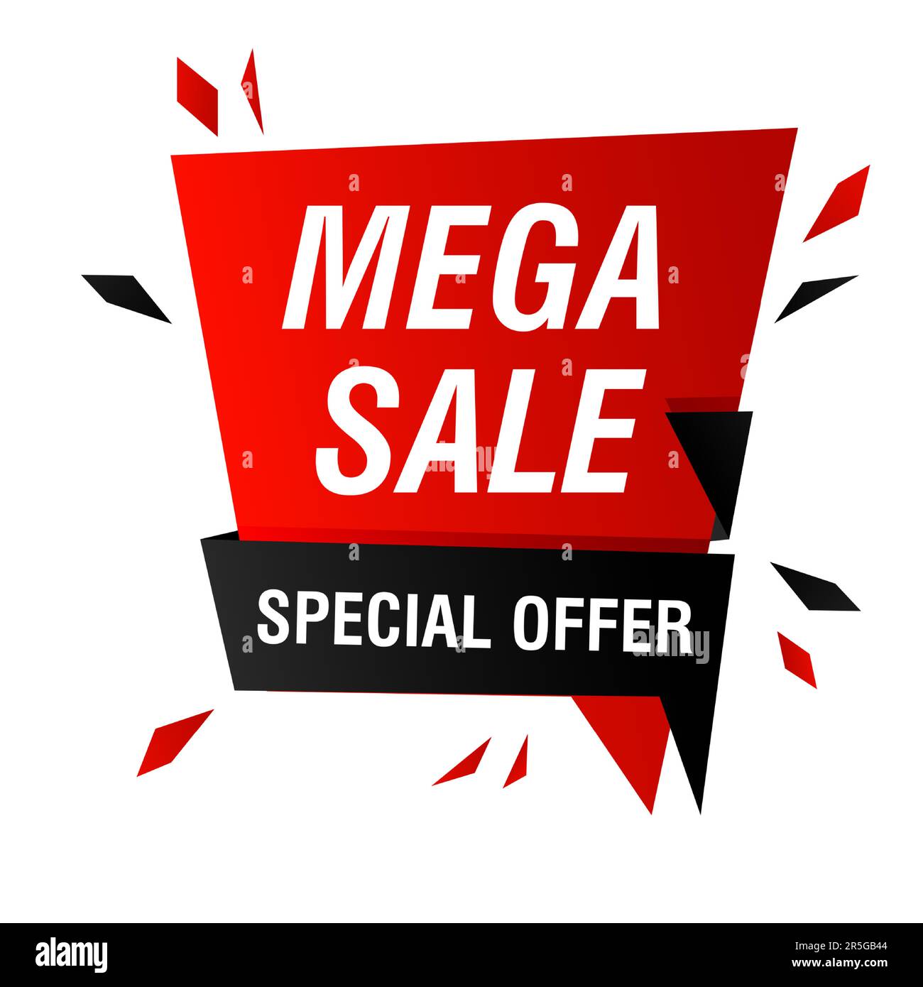 Mega-Sale-Banner mit platzierten Splittern Stock Vektor