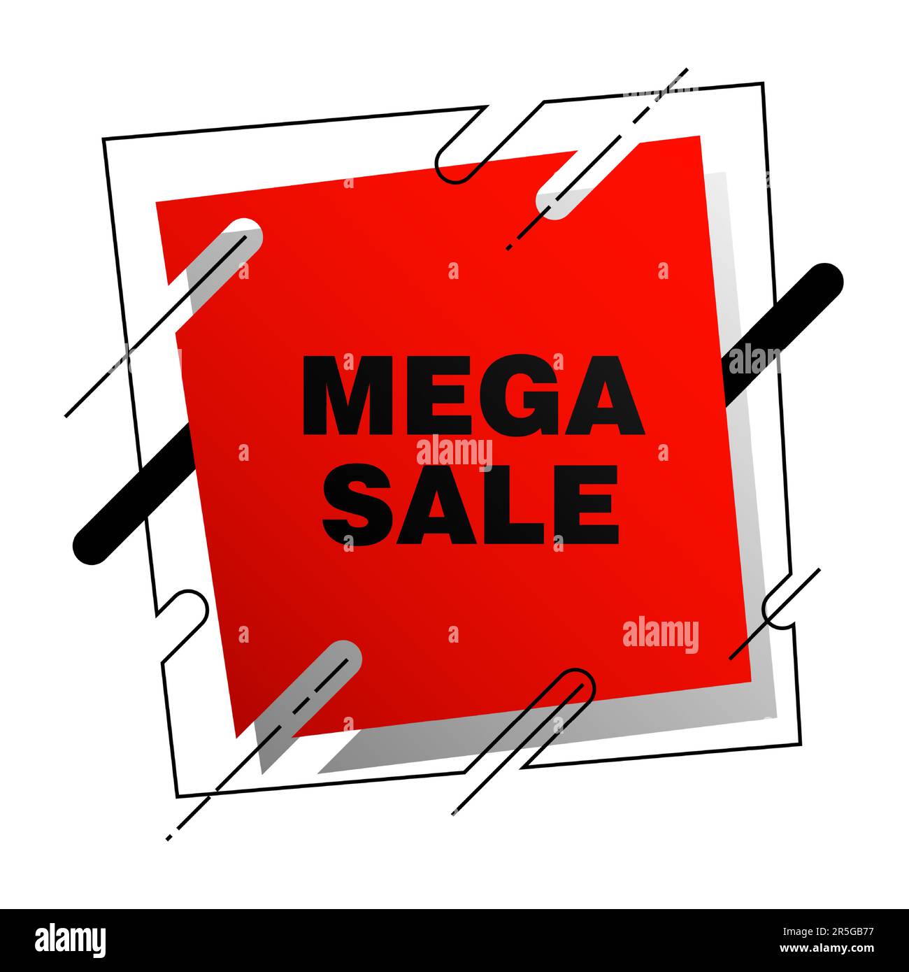 Bannerdesign mit quadratischem Rahmen für Mega-Sale-Angebote Stock Vektor