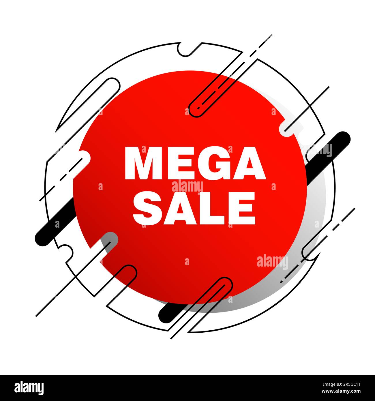 Bannerdesign für Mega-Sale-Angebote mit kreisförmigem Rahmen Stock Vektor