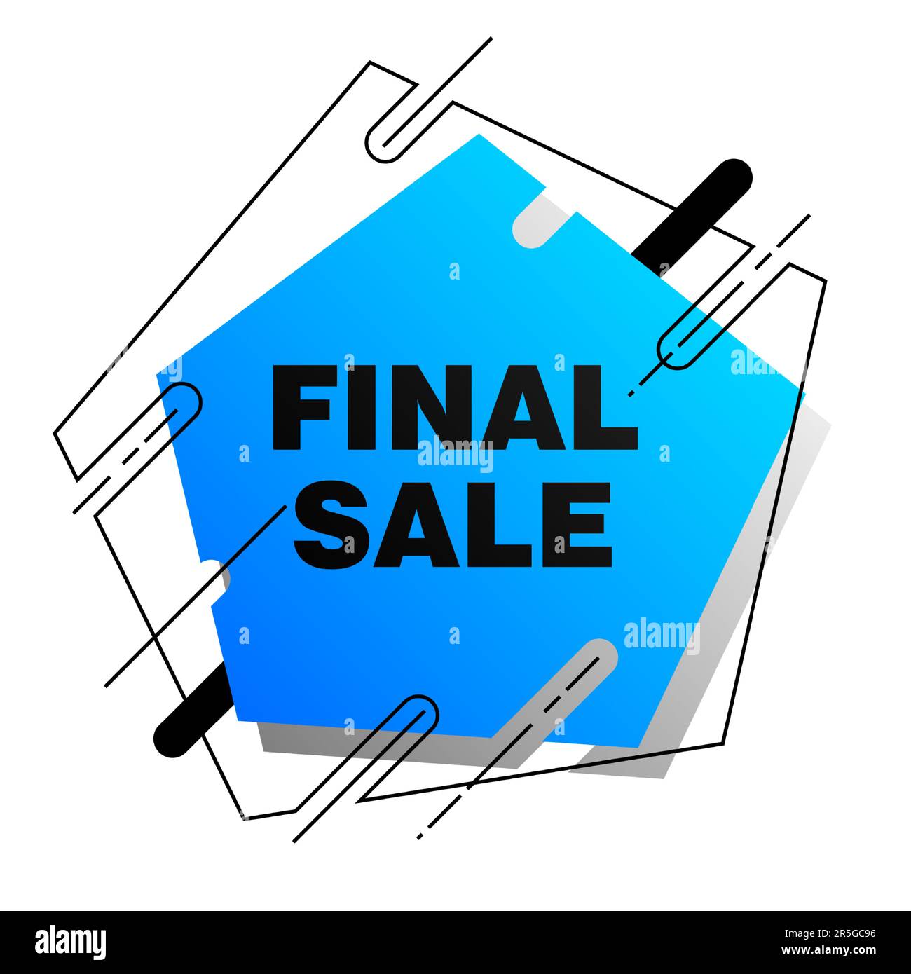 Bannerdesign mit pentagon-Rahmen für Endverkauf Stock Vektor