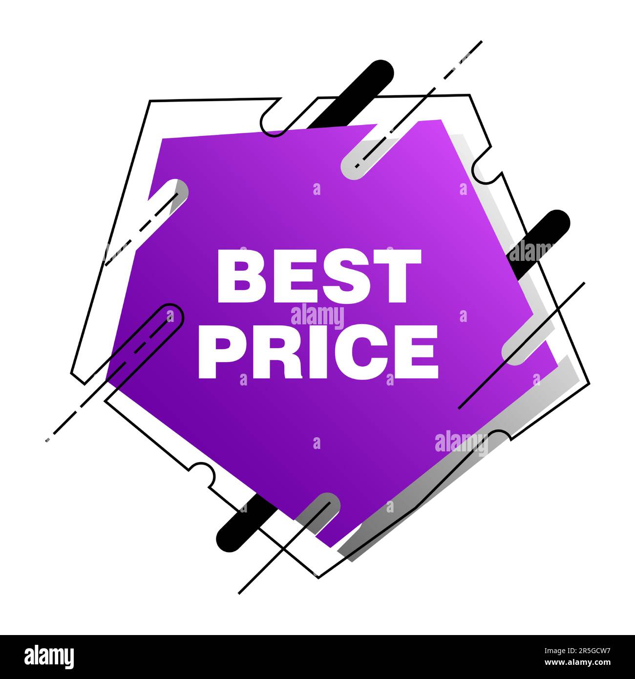 Bannerdesign zum besten Preis mit fünfeckrahmen Stock Vektor