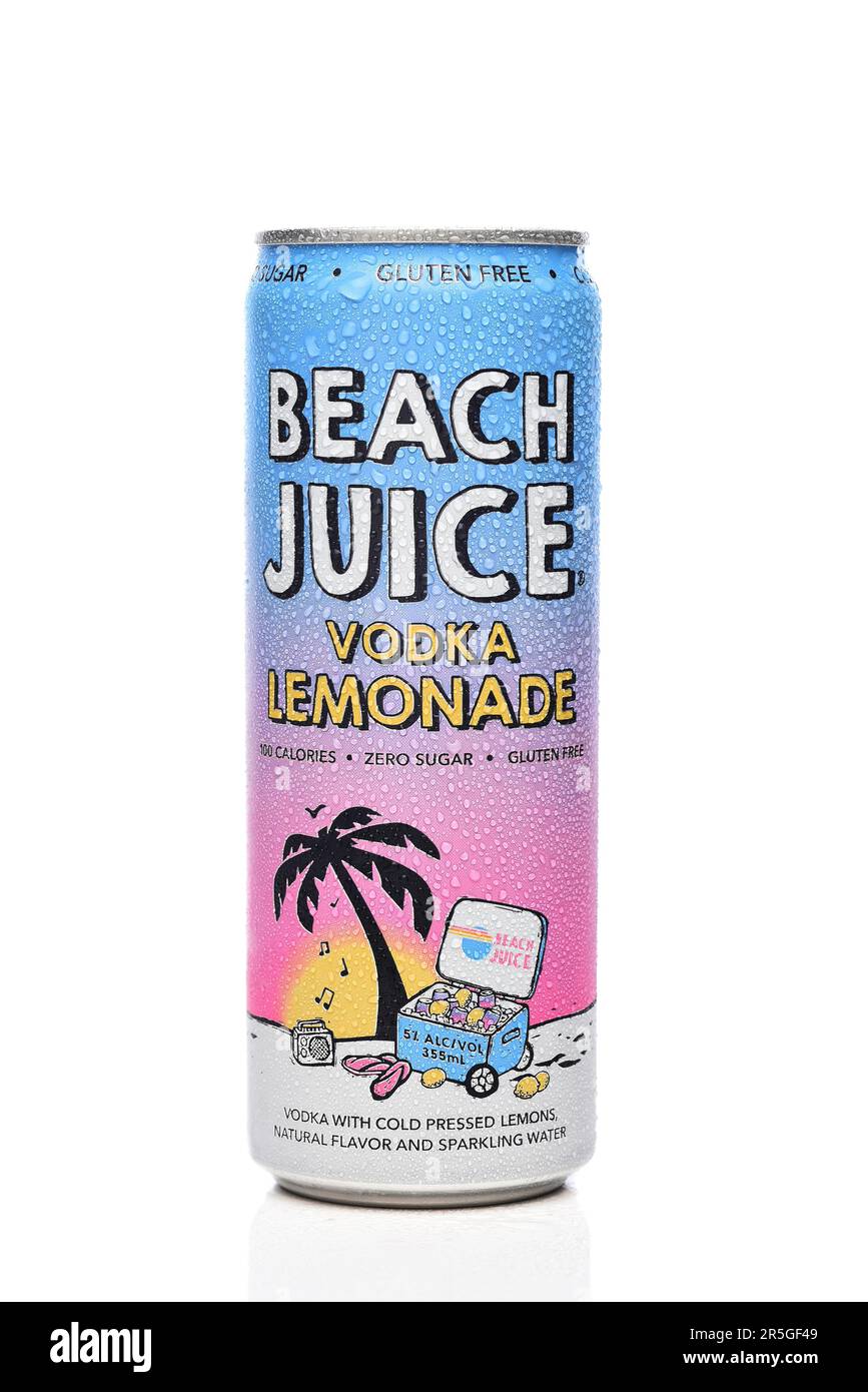 IRIVNE, KALIFORNIEN - 01. Juni 20223: A Can of Beach Juice Vodka Limonade Stockfoto