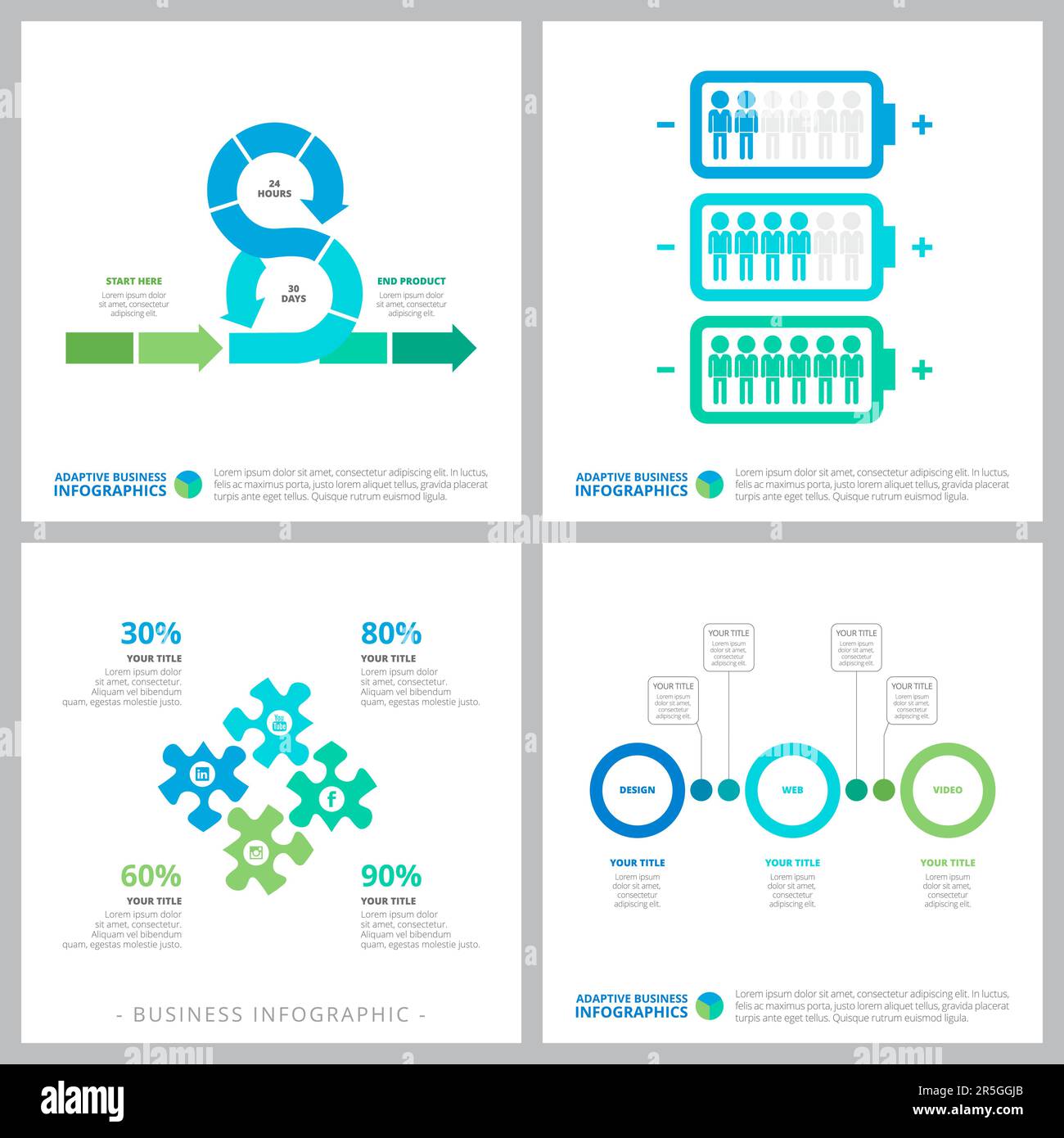 Satz von Infografiken für Unternehmen Stock Vektor