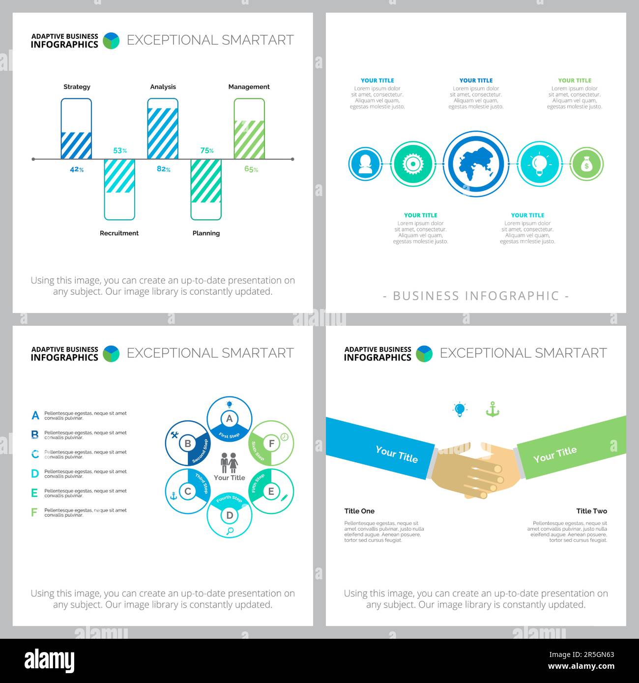 Collage kreativer Business-Infografiken Stock Vektor
